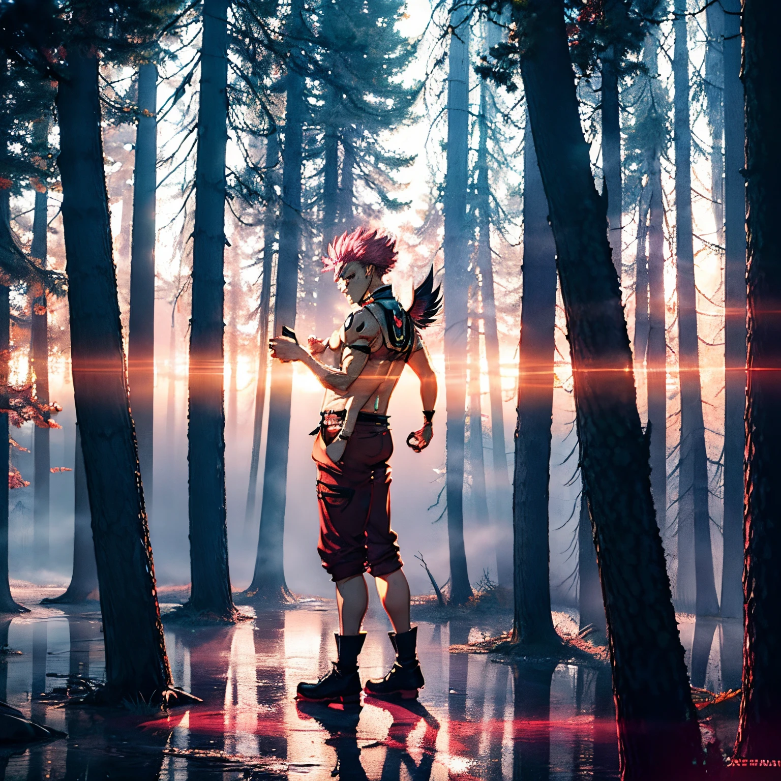 Full body,pink hair, short hair,Sukuna with a red light on their face,angel Wings, blank ripped pants,badass anime 8 k, 4k anime wallpaper, handsome guy in demon slayer art, anime wallaper, 4 k manga wallpaper, anime wallpaper 4k, anime wallpaper 4 k, hd anime wallaper, anime art wallpaper 4 k, anime art wallpaper 4k, anime epic artwork