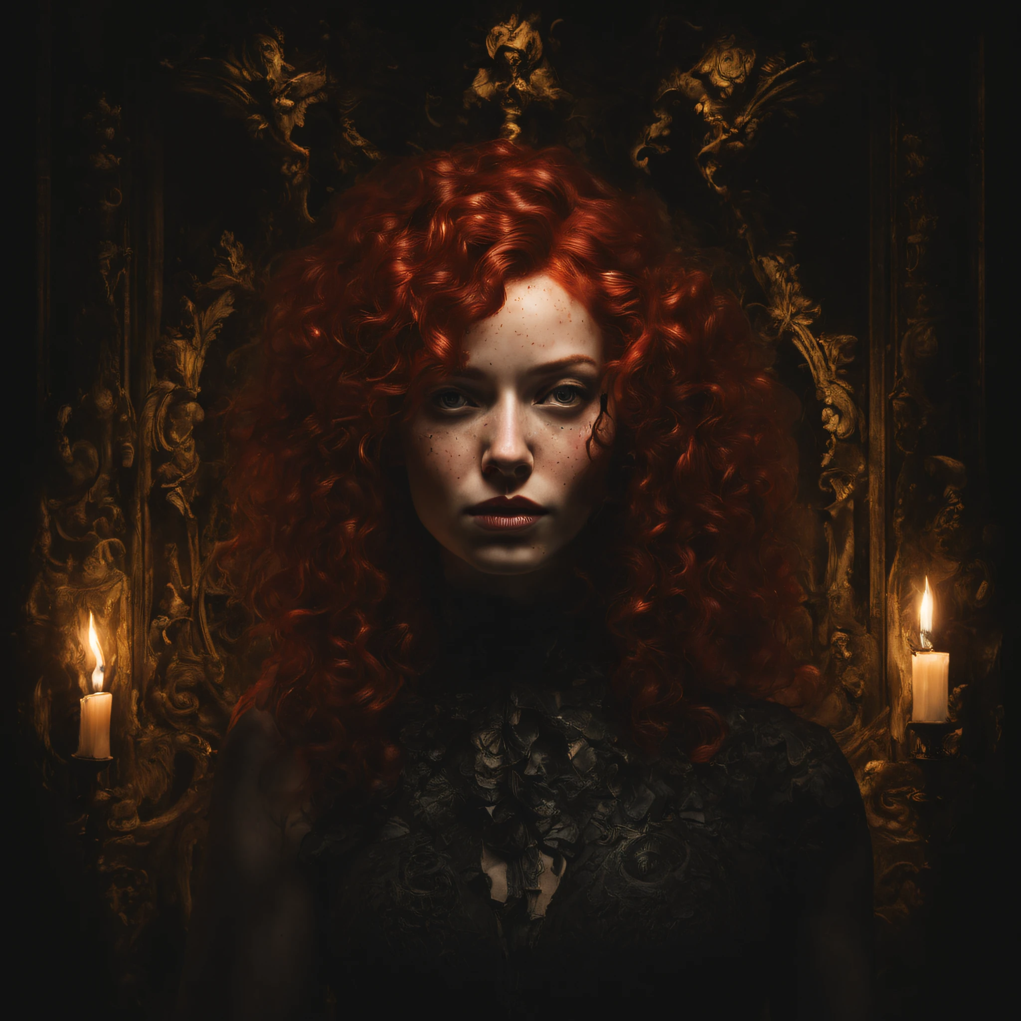 <lora:Mylene_Farmer:1>, ginger woman, <lora:rmadart3NoiseoffsetSD1_v10:2>, Biomechanical hacker - shaman of the sisterhood of cables wearing cable - dress made of cables with biomechanical filigree, super haute couture highly detailed eye, highly detailed lips, highly detailed skin, bokeh, lenseflare, by Emil Melmoth, Marcin Nagraba, Rebecca Millen, shot with Hasselblad X1D - 50c