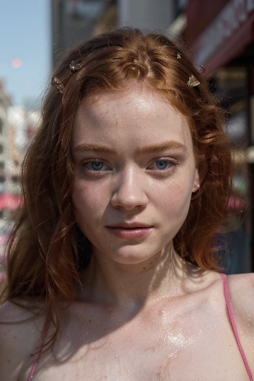 ((of the highest quality, 8k, Masterpiece :1.3)), sharp focus :1.2, beautiful woman with perfect figure :1.4, slim abs :1.2, ((big breasts, emphasize the neckline:1.3)), (Photorealist:1.4), (realist:1.4), Very detailed face and skin texture., fine wheat, double eyelid. makeup face. a little bit of lipstick, collar, earrings, sexual attraction, Fiery sexy pose, ((A beautiful blonde woman in blue lace lingerie、She smiles and poses sexy on the balcony of a hotel looking at the sea..。:1.3)