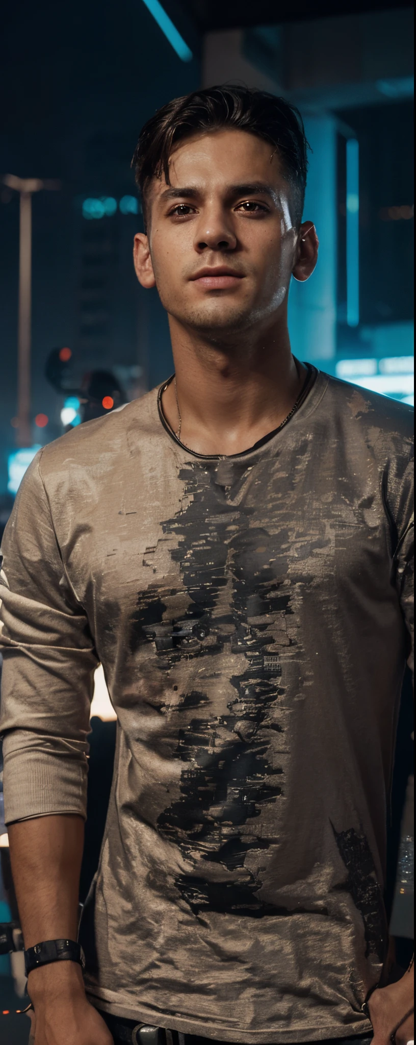 Change background cyberpunk handsome boy realistic face 8k ultra realistic