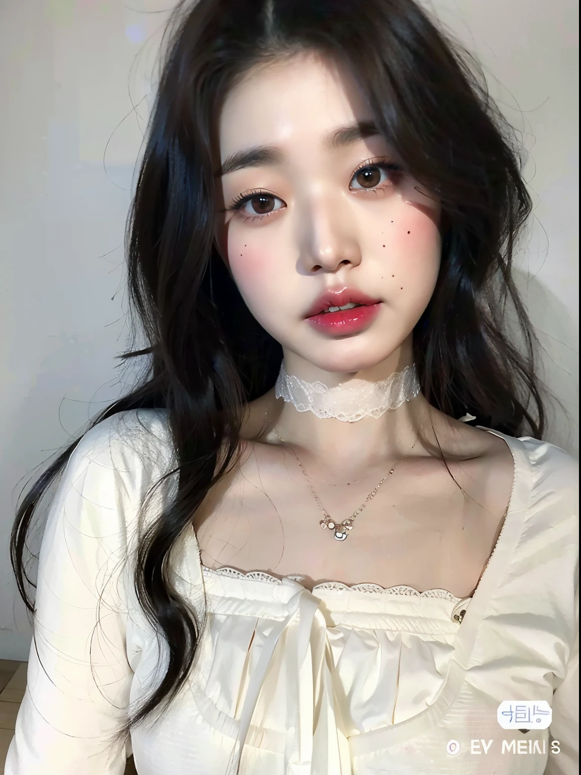 Un primer plano de una mujer con cabello largo con un top rosa, ulzzang, Hermosa joven coreana, maquillaje popular de Corea del Sur, maquillaje coreano popular, Sakimichan, Jinyoung Shin, pale milky white porcelain skin, Heonhwa Choe, Jaeyeon Nam, Chica coreana, Hermosa joven coreana, Hermosa mujer surcoreana, pale porcelain white skin