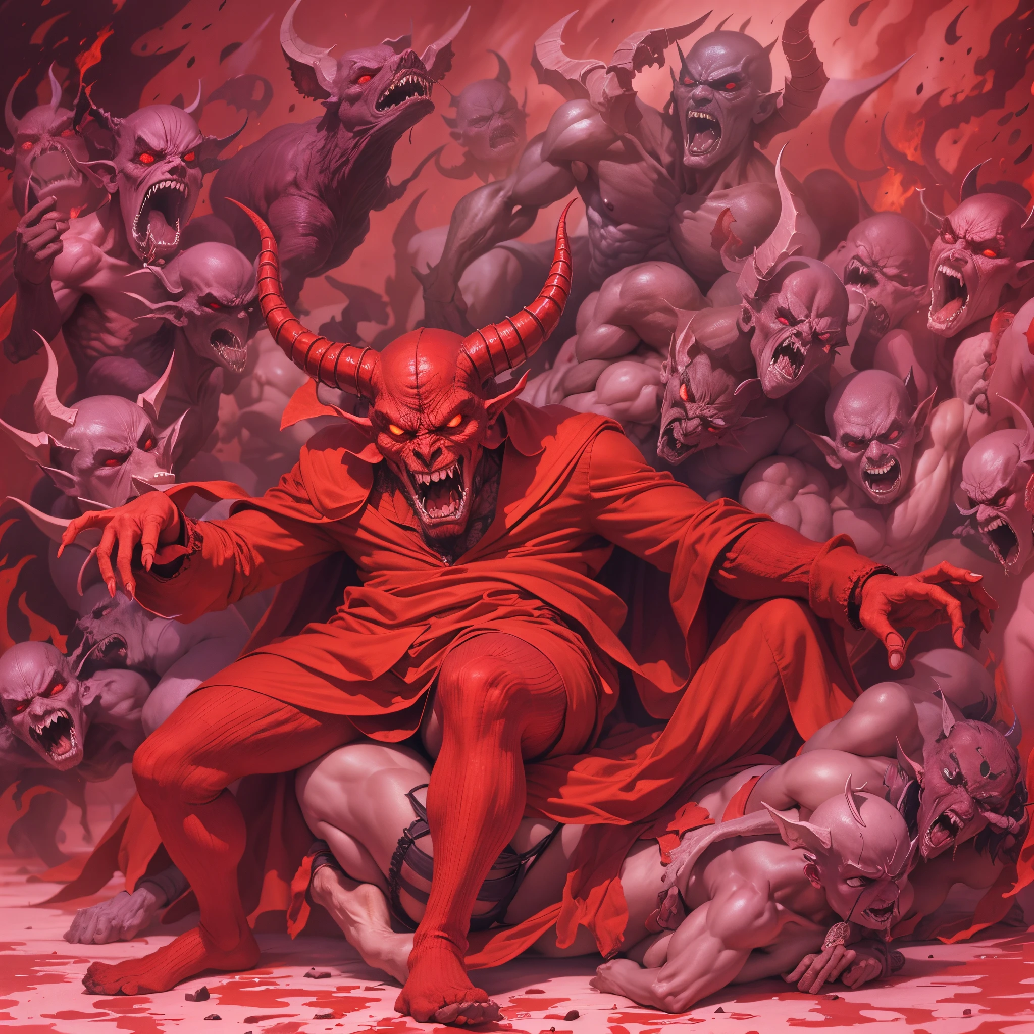 Demonio maldito rojo rompiendo los 7 sellos