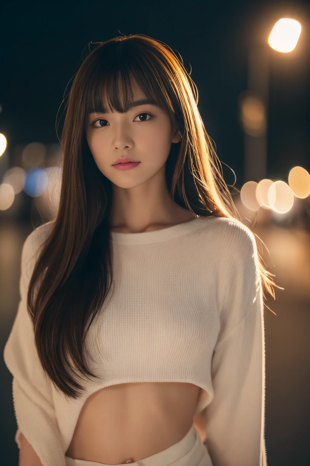 (((​masterpiece))), top-quality, winning artwork, ultra-detailliert, Extremely detailed, Detailed background, (A very beautiful woman standing on the corner of the city at night), japanes, 20yr old, 乃木坂アイドル, Photo collection of transcendent beautiful girls, poems, Detailed face, Solo, (Full body:1.3), break
longhair, Bangs, (Young Face), tall, (Perfect body:1.1), beautiful and long legs, Open plateau, Fantastic candle flame glow, Suitable for winter,
in 8K, Wallpaper, amazing, finely detail, Highly detailed ticker Unity 8k wallpaper, Ultra-detailed, 超A high resolution, Extremely detailed, pureerosface_v1, extremely detailed eye and face, Beautiful detailed eyes, highlydetailed skin, No makeup, (Natural Skin),