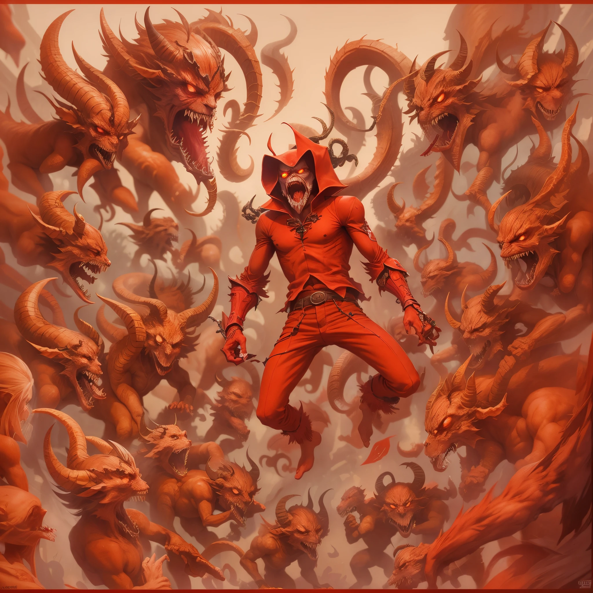 Demonio maldito rojo rompiendo los 7 sellos