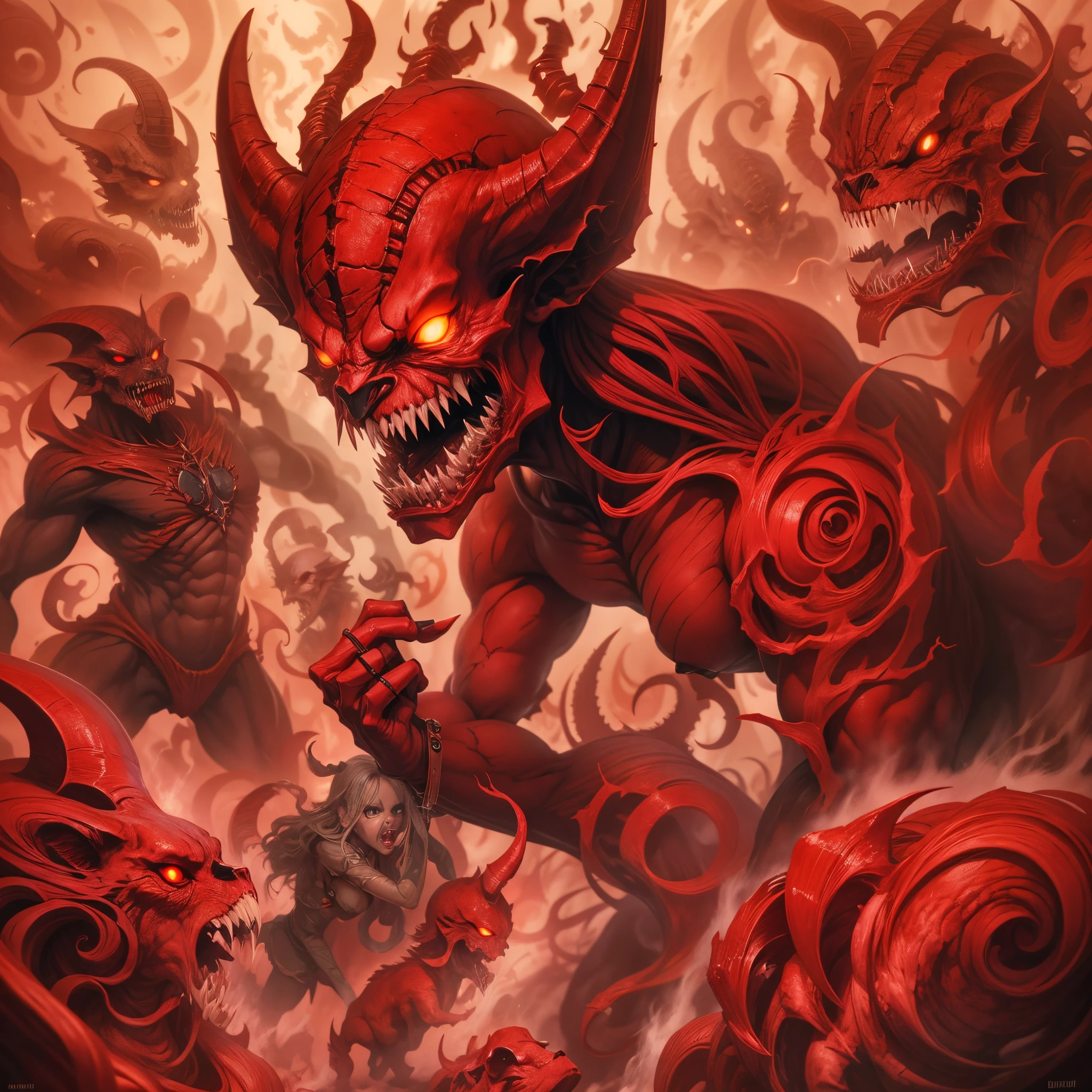 Demonio maldito rojo rompiendo los 7 sellos