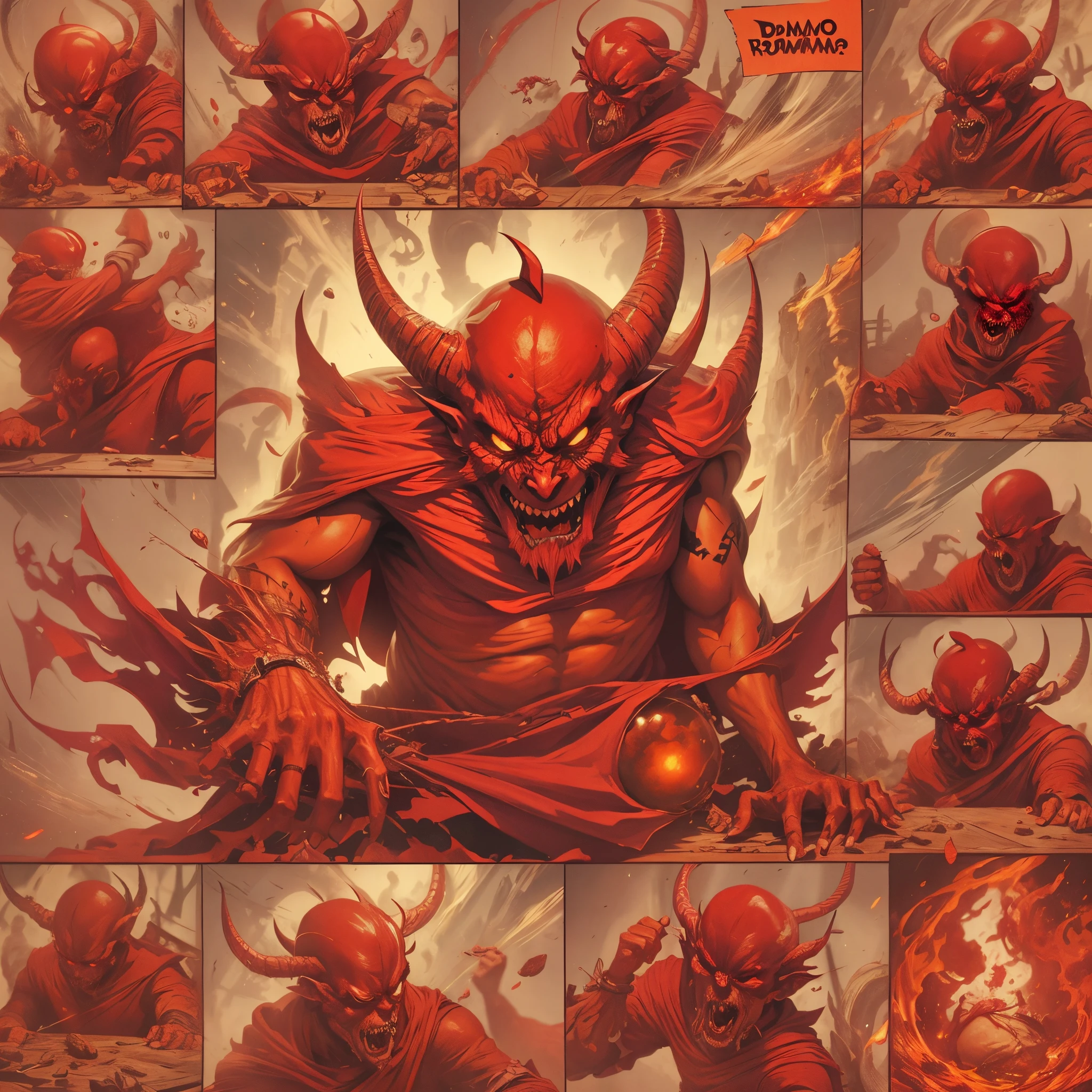 Demonio maldito rojo rompiendo los 7 sellos