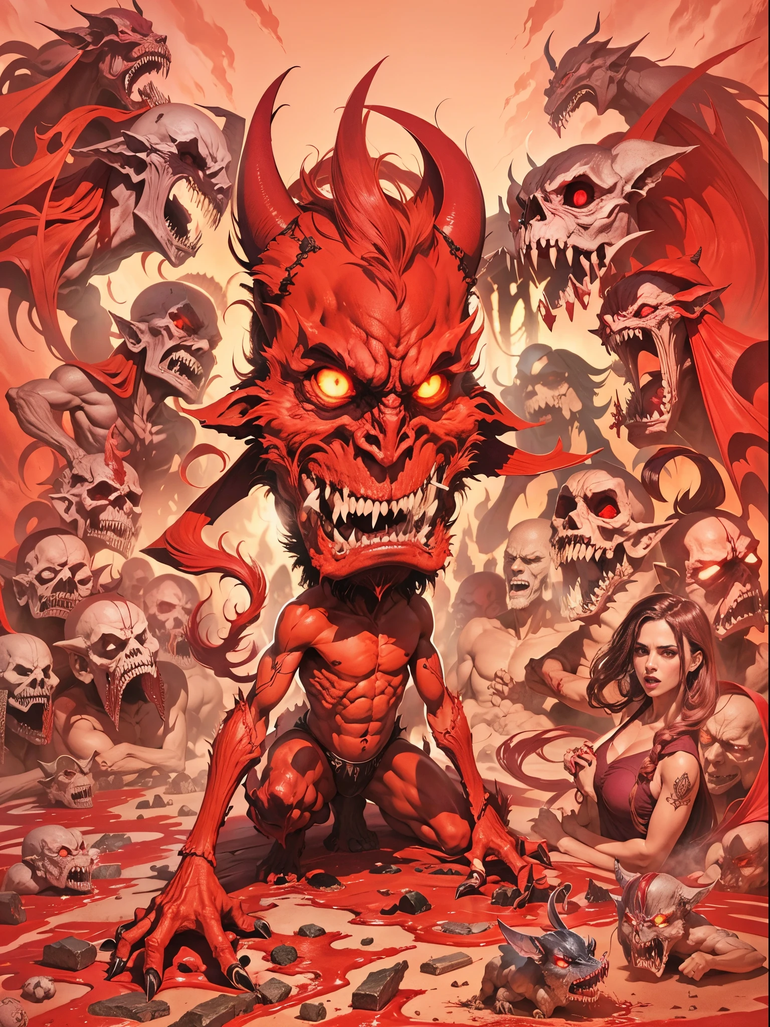 Demonio maldito rojo rompiendo los 7 sellos