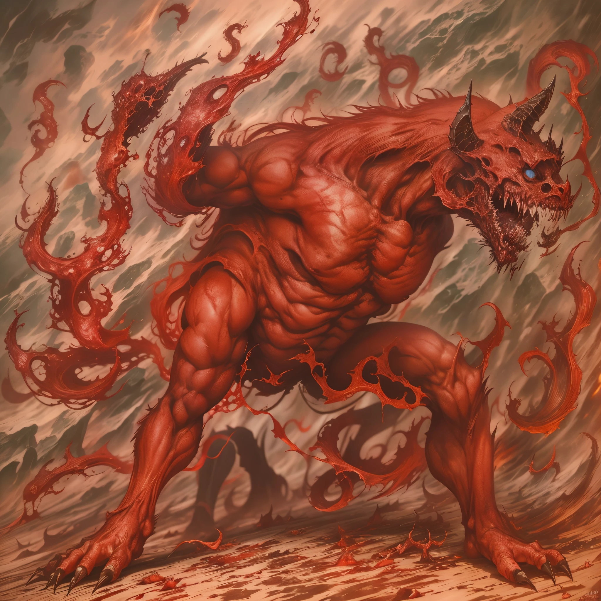 Demonio maldito rojo rompiendo los 7 sellos