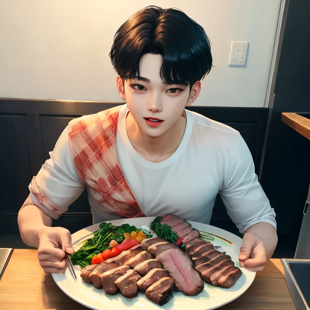 Kim taehyung bts fazendo churrasco