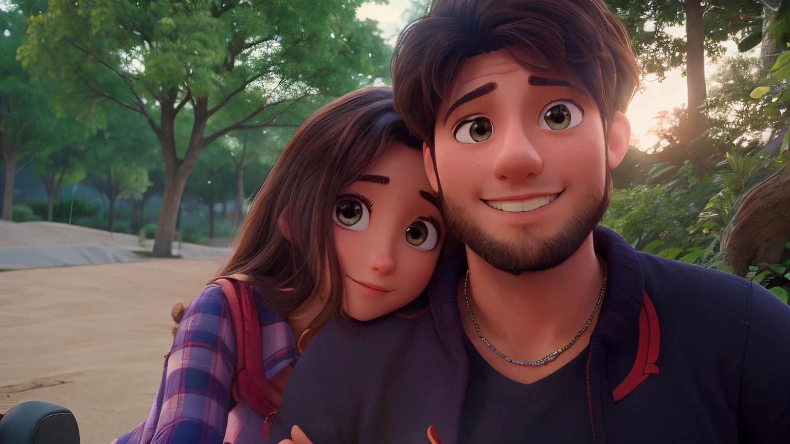 Realistic lovely couple heigh quality backgroud    3D