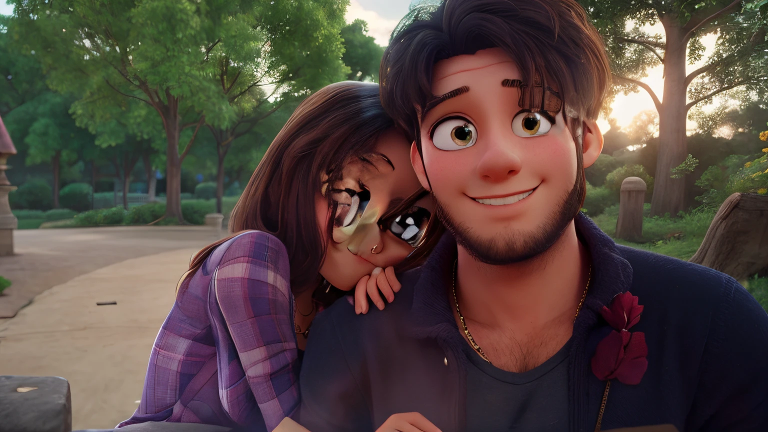 Realistic lovely couple heigh quality backgroud 3D