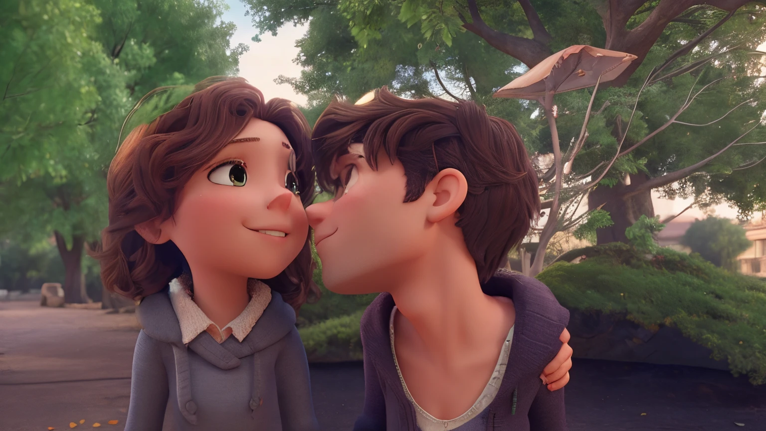 Realistic lovely couple heigh quality backgroud    3D