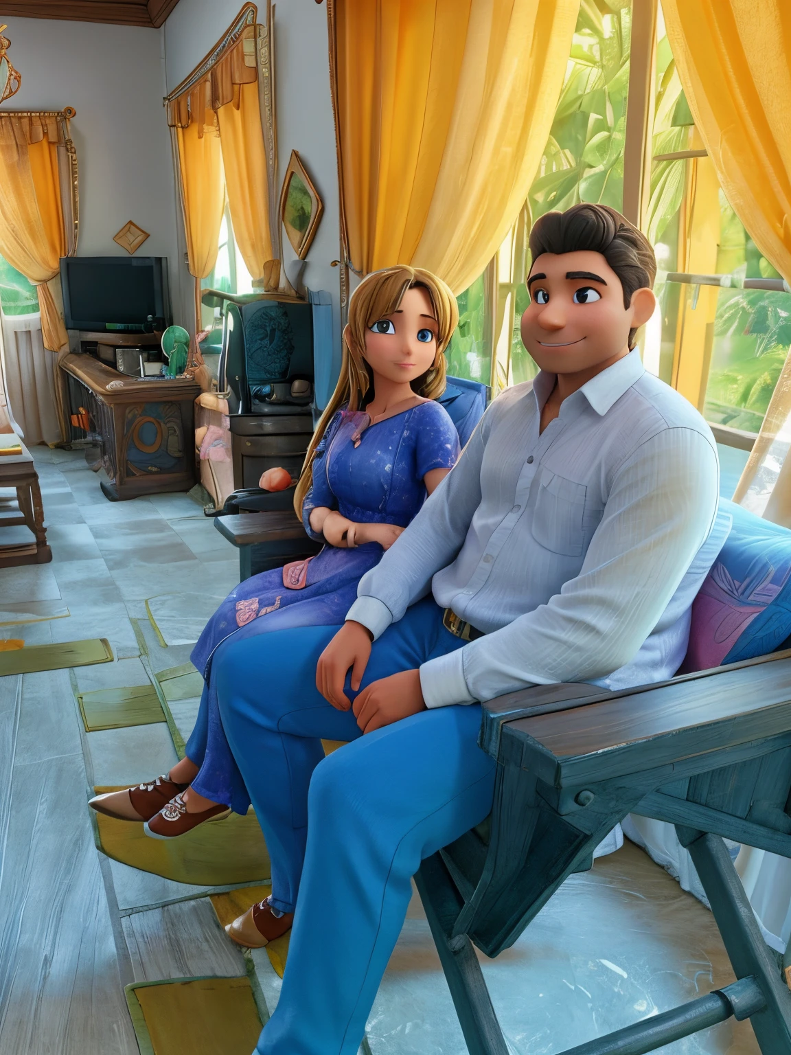 Lovly couple , Background 3D, High quality