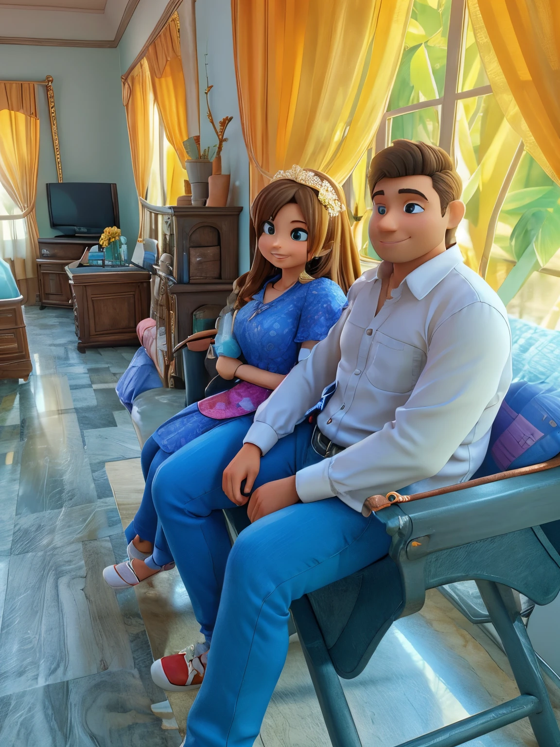 3D cartoon, Lovely couple