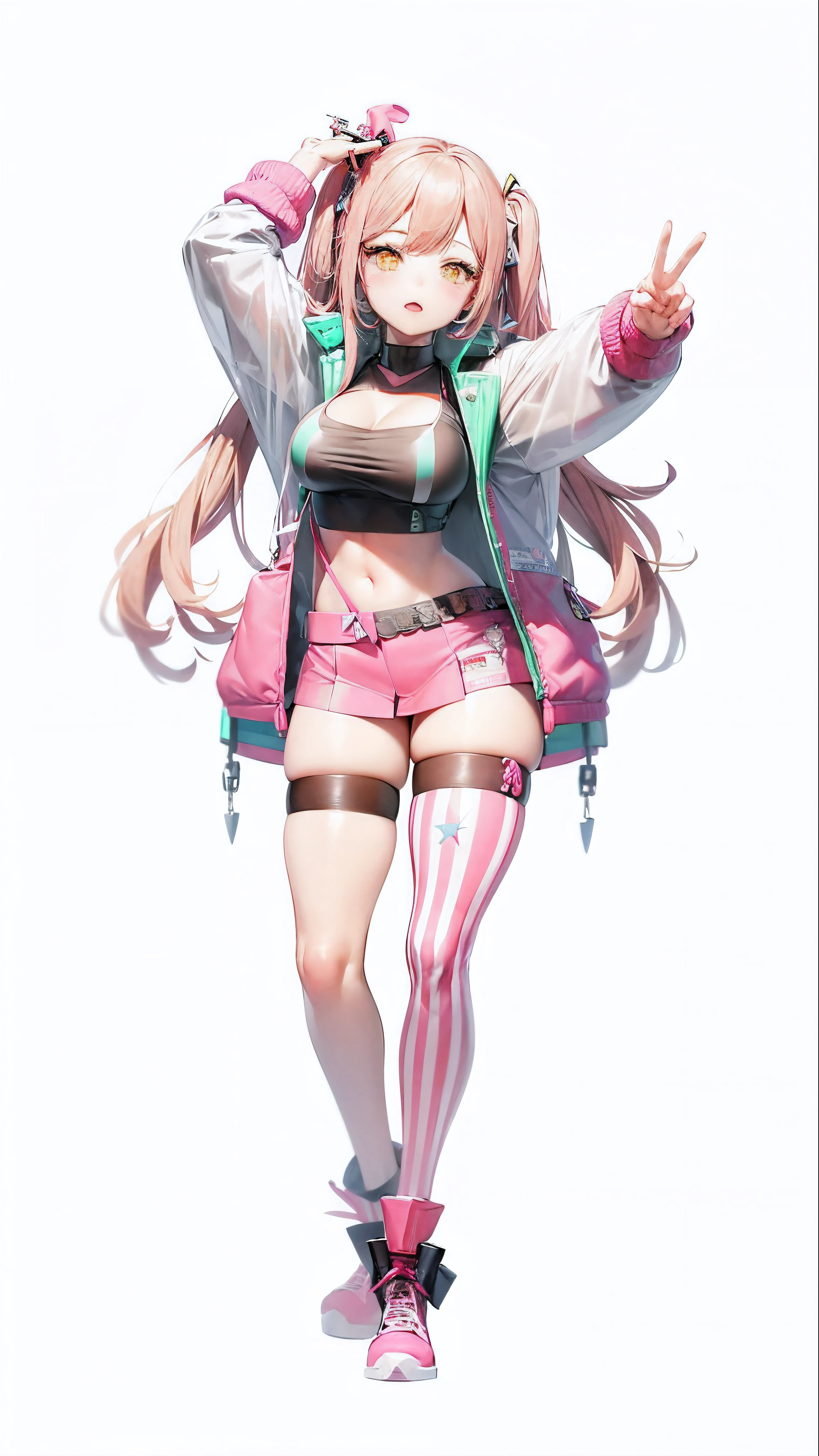 a close up of a person with a pink outfit and a pink hat, from girls frontline, from the azur lane videogame, official character art, chiaki nanami from danganronpa, katana zero video game character, junko enoshima from danganronpa, azur lane style, render of april, kda, nikke jackal