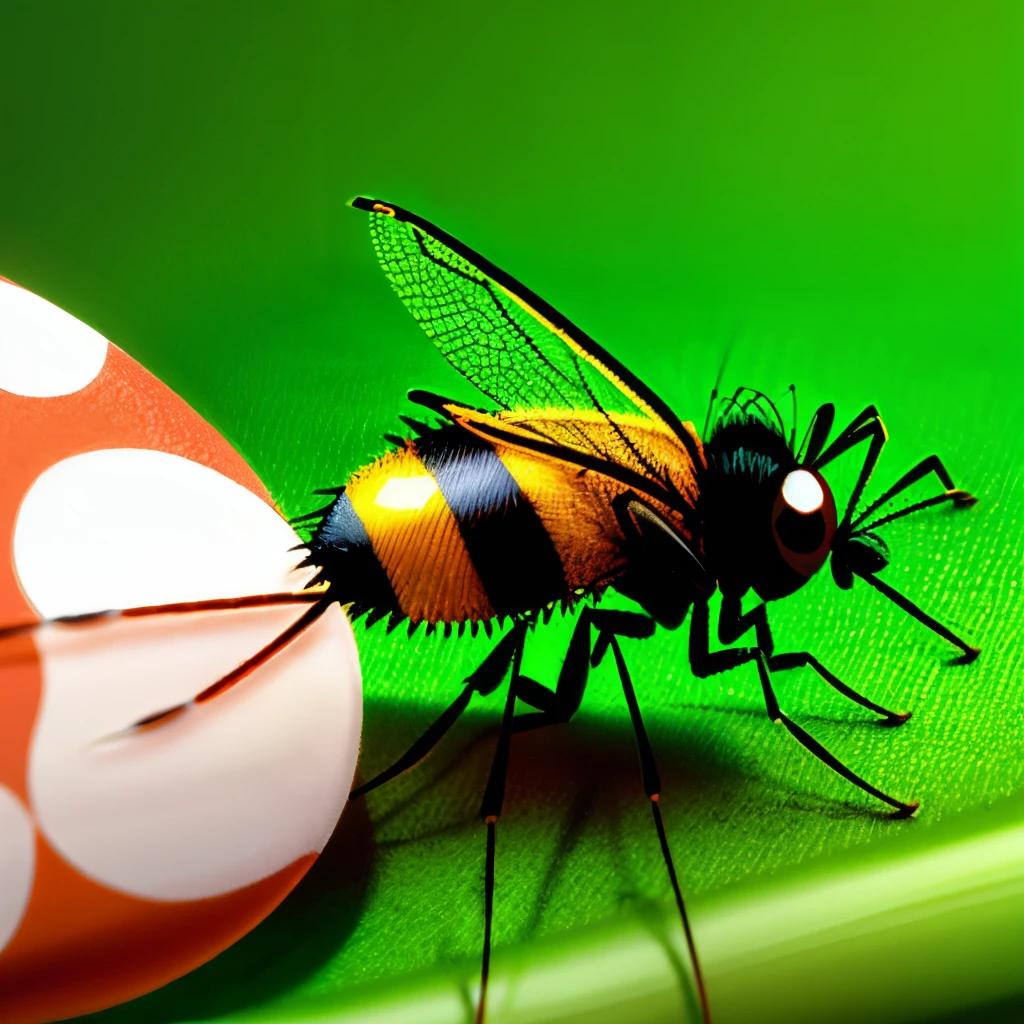 funny mosquito combing with a comb cartoon
