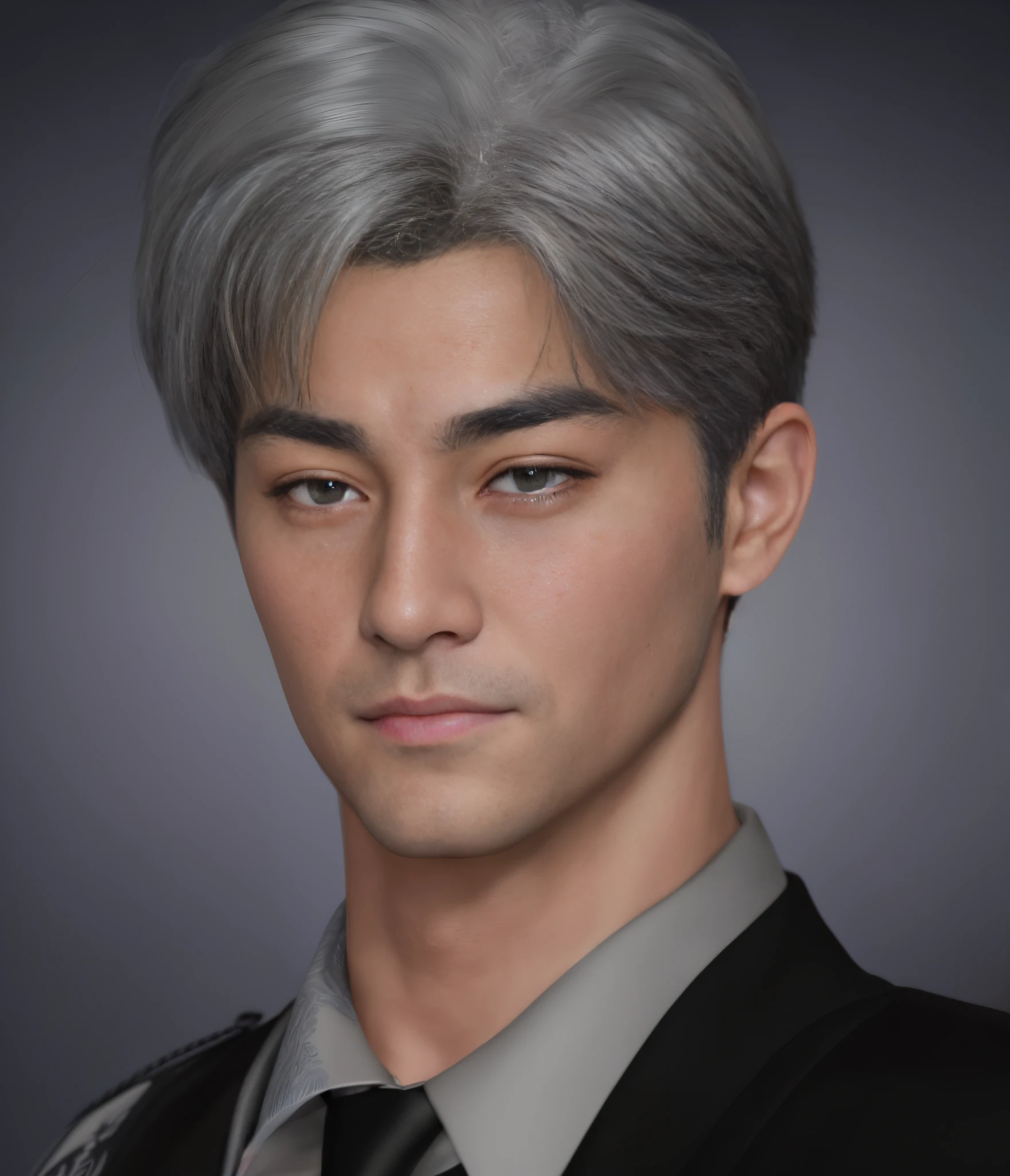 arafed man with gray hair and a tie poses for a picture, with very highly detailed face, handsome stunning realistic, 8k highly detailed face, ultra realistic face, 8k portrait render, inspired by Russell Dongjun Lu, real detailed face, detailed realistic face, human realistic face, realistic detailed face, highly detailed realistic face, south korean male