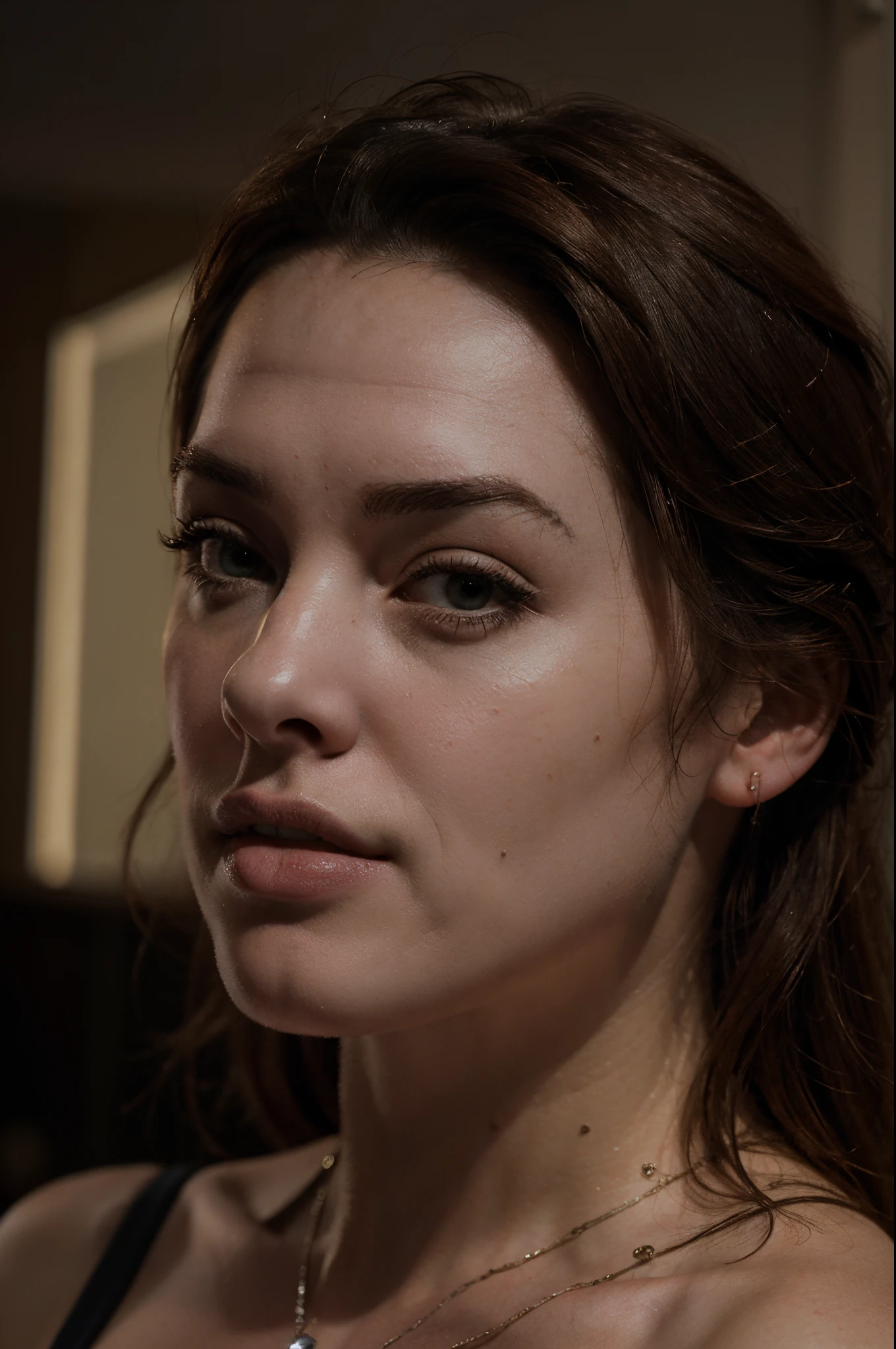 mulher, retrato, somente rosto, mistura de Kate Winslet com Anne Hathaway, ultra realista, extremamente detalhado, professional photography and lighting.