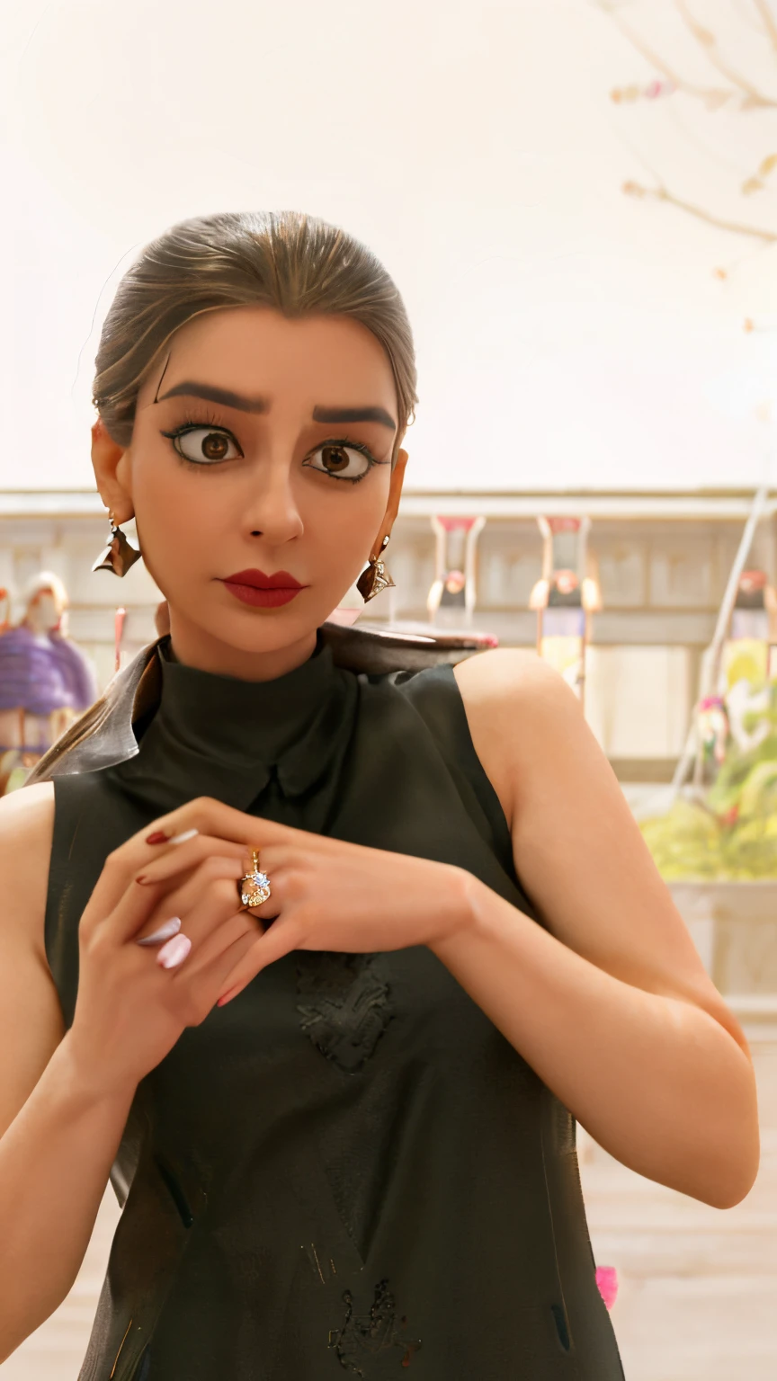 there is a woman that is looking at her cell phone, photo of a hand jewellery model, rings, wearing two metallic rings, ๐คฌ ๐คฎ ๐ ๐, wearing jewelry, doing an elegant pose, slightly blurred, hard lighting!, wearing elegant jewellery, wearing jewellery, artistic pose, not blurry, non blurry, wearing a silk kurta, profile shot, slightly blurry