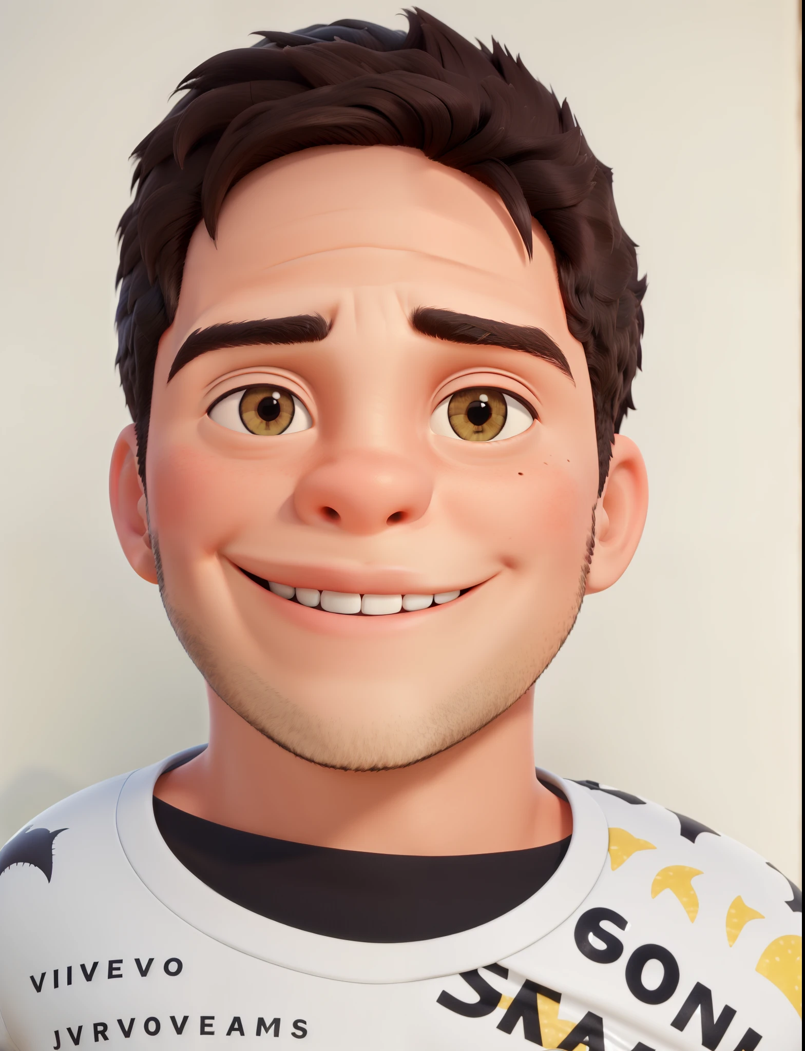 Um menino estilo disney pixar, alta qualidade,melhor qualidade, fundo marrom