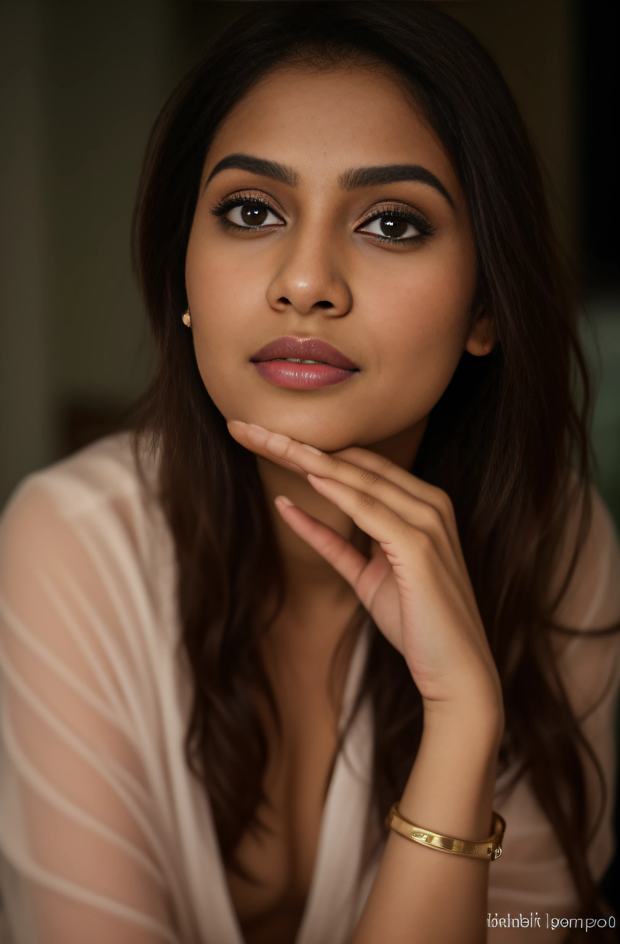 a close up of an indian woman in a blue sari posing for a picture, actress, very seductive pose, girl next door innocent look, desi, seductive pose, beautiful look, cute woman, pretty face!!, with lovely look, beautiful, shy, with cute - fine - face, cheeks, navel, beautiful pose, beautiful cute, posing, pretty, cute beautiful, (cinematic:1.3), intricate details, (ArtStation:1.2), moody, private study:1.3) POV, by lee jeffries, nikon d850, film stock photograph ,4 kodak portra 400 ,camera f1.6 lens ,rich colors ,hyper realistic ,lifelike texture, dramatic lighting , cinestill 800, realistic,candid picture, by Max Dauthendey