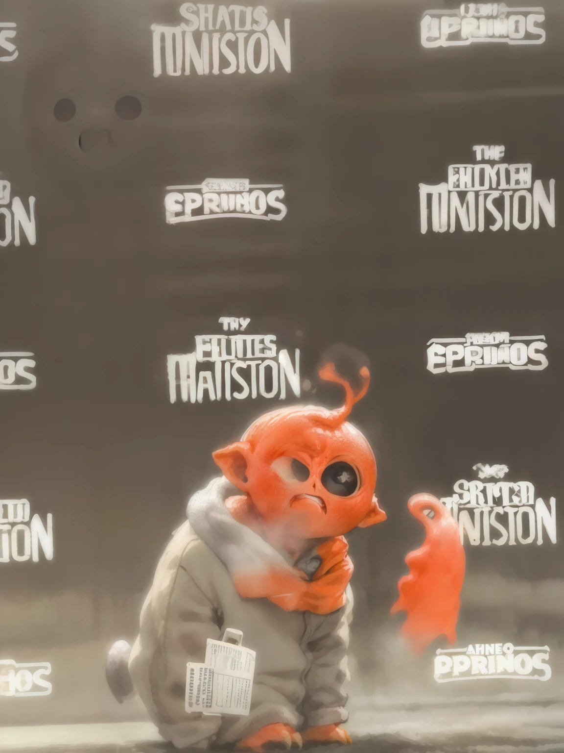 homem arafiado de camisa laranja e short cinza no skate em frente a um pano de fundo preto, haunted expression, Monstros em segundo plano, muito surpreso, Haunted Mansion, scared expression, fantasmas fantasmas no fundo, foto assustadora, pose assustadora, tired and haunted expression, Assustando, he is screaming, Assombrando!, intense screaming expression, parecendo surpreso, fantasmas em segundo plano
