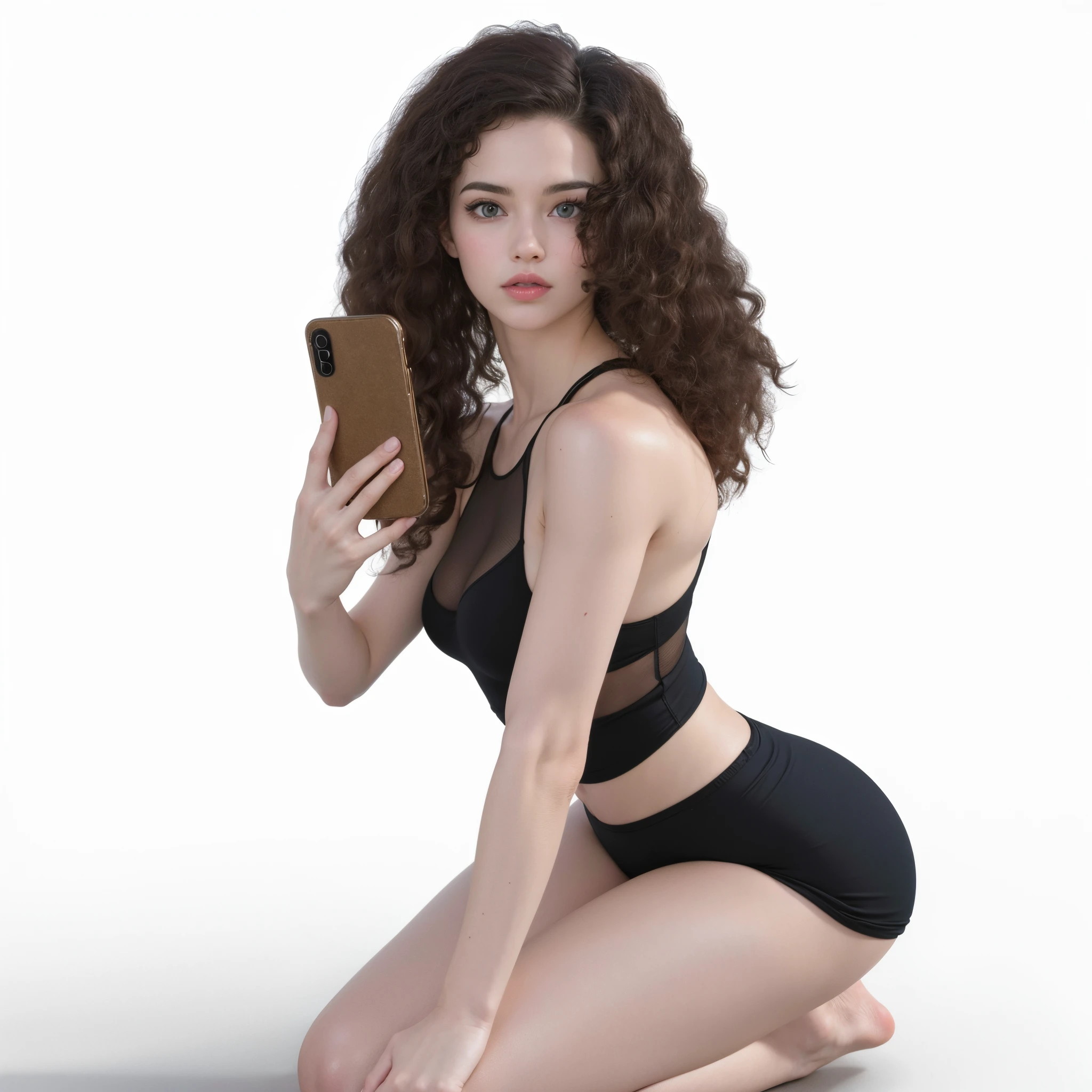 Mujer Arafed con un top blanco y una chaqueta negra posando para una foto, Amouranth, Chica de anime en la vida real, escote, Diosa japonesa, better known as amouranth, sexy look at the camera, she is facing the camera, he is about 20 years old, he is about 2 0 years old, 1 8 I, pale round face