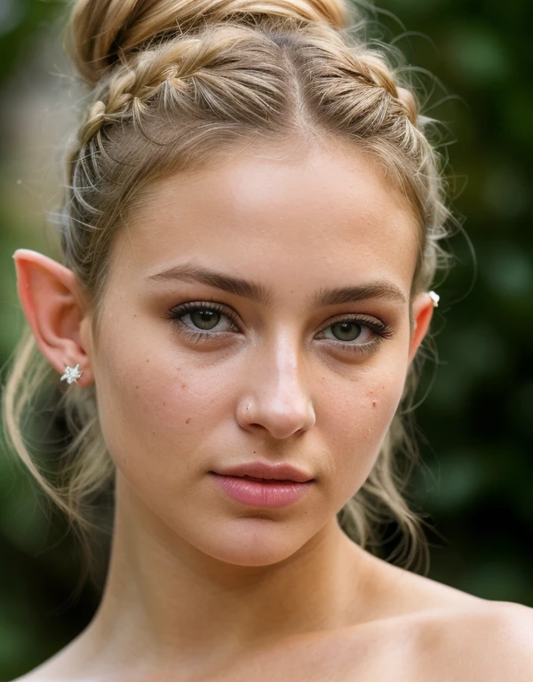 Mintara is a beautiful blonde, sexy glamorous elf girl, 20 years old, Mintara hairstyle, Mintara hair color, large expressive blue eyes, long black thick eyelashes, straight chiseled nose, full juicy lips, light perfect skin, Mintara beautiful aristocratic face, bright makeup, scarlet lipstick on the lips, beautiful shadows on the upper eyelid, Slender beautiful figure, beautiful breasts, thin waist, long slender perfect legs, high-heeled Mintara boots, high-heeled shoes, Mintara armor, large earrings, huge earrings, beautiful symmetrical toes, Red manicure, Looking at the viewer, Full-length photo, Realism, UHD, retina, masterpiece, accurate, anatomically correct, textured skin, super detail, high details, high quality, award winning, best quality, highres, 1080P