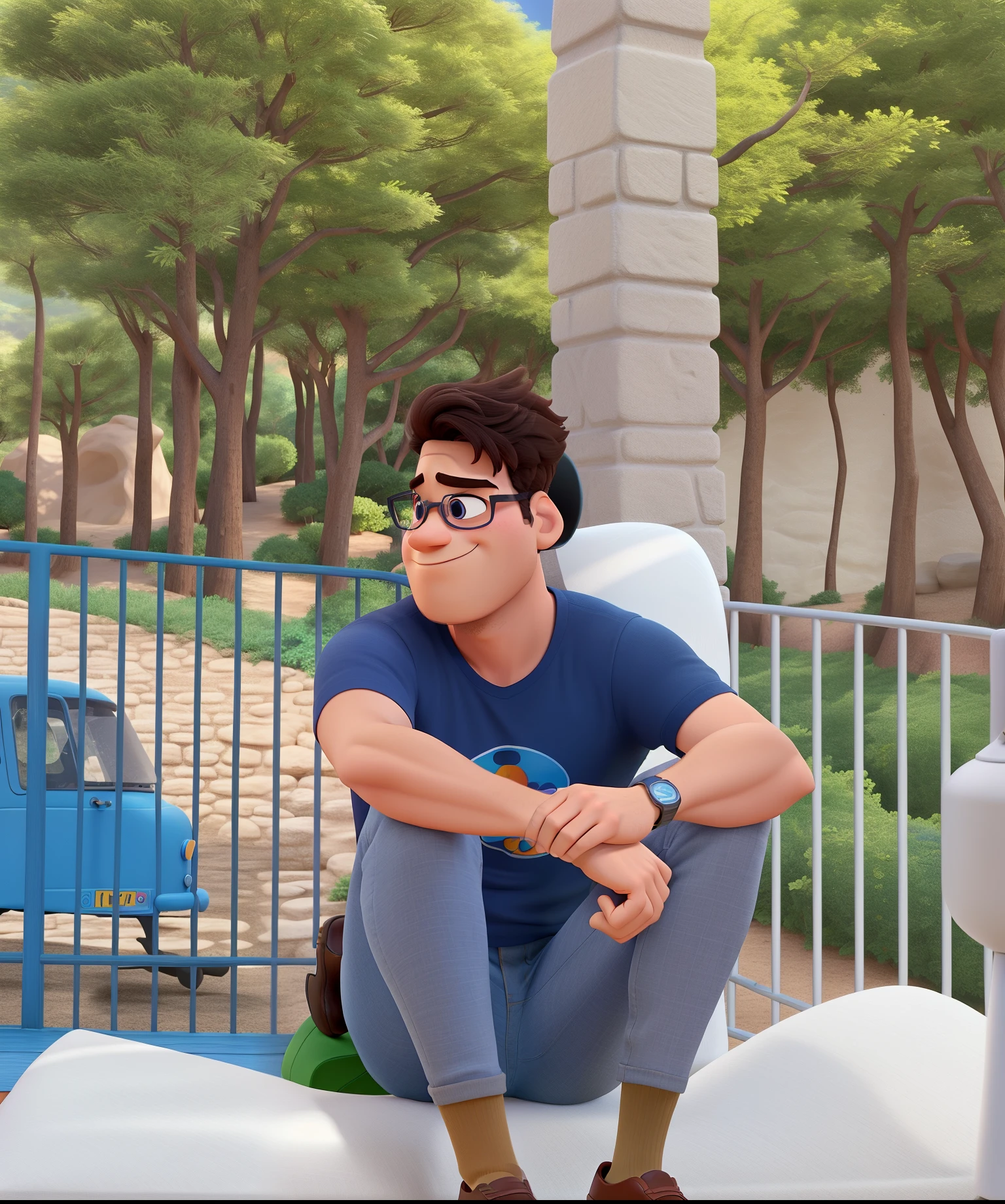Um homem estilo Disney pixar, alta qualidade, melhor qualidade.