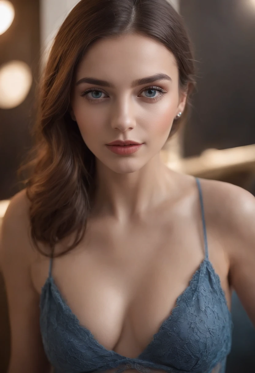 Arafed Mujer Completa, Chica sexy con ojos azules, , ultra realista, meticulosamente detallado, retrato de Sophie Mudd, cabello rubio y ojos grandes, selfie de una mujer joven, Violeta Myers, sin maquillaje, Maquillaje natural, staring directly into camera, artegrama facial, maquillaje sutil, Impresionante foto de cuerpo entero en un club, Pecho mediano y grande, permitiendo que la cara se vea claramente, retrato