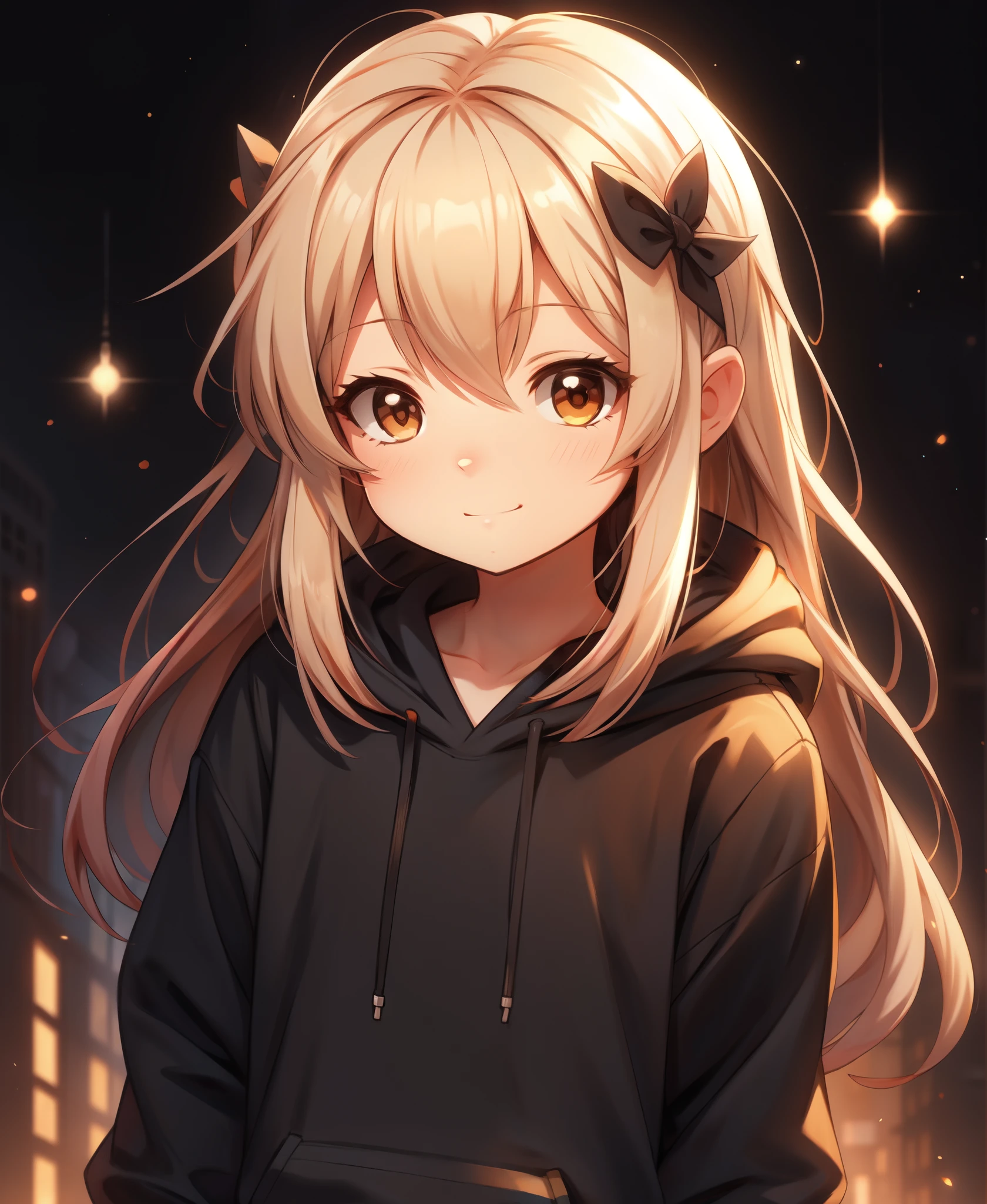 cute anime girl with long hairs and a hoodie portrait,
goodstuffV1