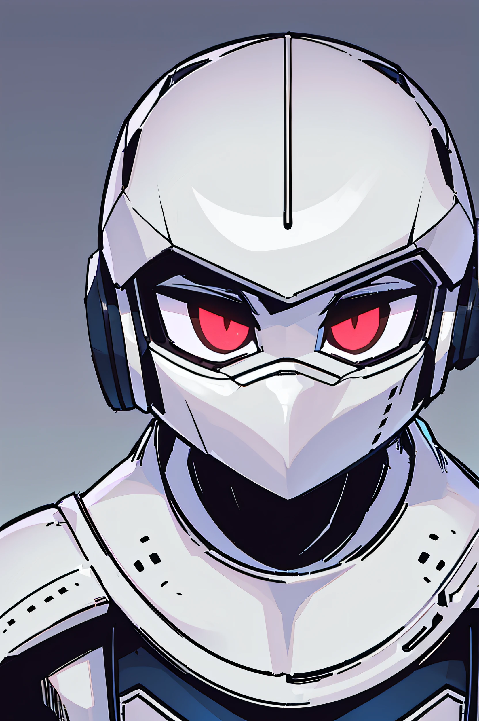 a close-up of a robot with a headset on a white background, icon for an ai app, foto de perfil do discord, imagem do avatar, robot icon, friendly robot, avatar para o site, round robot, com tema ai