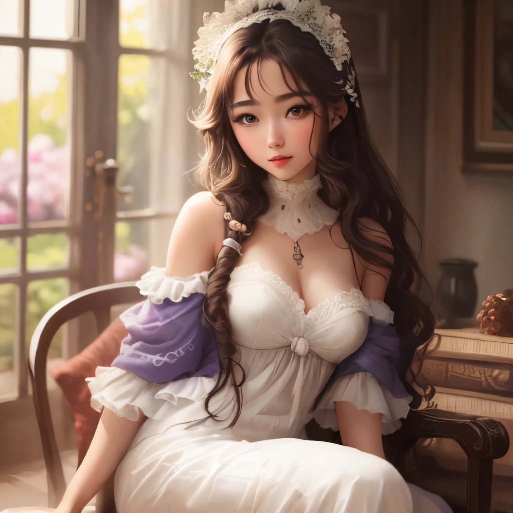 Pure and cute beauty,Has long legs,It's beautiful,Has big breasts,wearing sexy