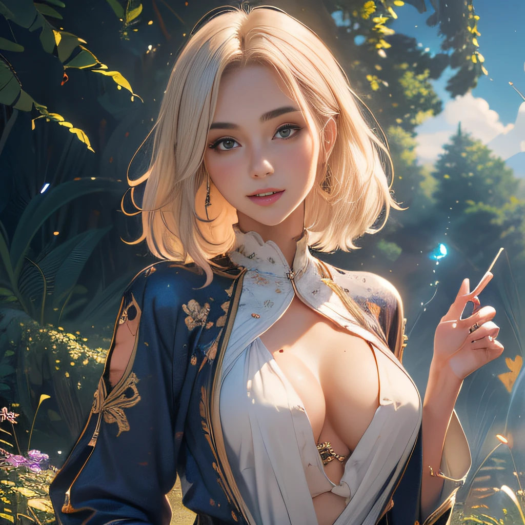 (Extremely detailed 8k wallpaper:2), (photo:2), (soigne Beautiful girl:2), (gives a lecture to friends:2), detailed (Face and eyes), (hyper realistic:1), (highly detailed:1), (epic realistic:1), rim light, (maximum details:1), cozy, (fullbody:1.3), (looking at viewer:2), (Woman's Attractive Qualities:2), (Attractive Woman:2), (Attractive:2), Smile, Intelligence, Empathy, Gracefulness, Sense of Style, Fitness, Grooming, Optimism, (Sensitivity:2), Sincerity, Romantic Gestures, Playfulness, Fashion Sense, (Sensuality:2), Charm, Modesty, Thoughtfulness, (Femininity:1), Flirtatiousness, Warmth, (Physical attractiveness:2), A beautiful smile, A love of life, strength and power, vulnerability, curiosity, wonder, love, (nature background:2), kawaii, waifu, Beautiful breasts, (attractive body:2), (Beautiful body:2), Beautiful pose, attractive pose, (Beautiful legs:1.0), (Beautiful clothes:1), (classic clothes:2), (elegant clothes:2), (European clothes:2), detailed clothes, (skirt:1), (blouse:1), (provocative pose)