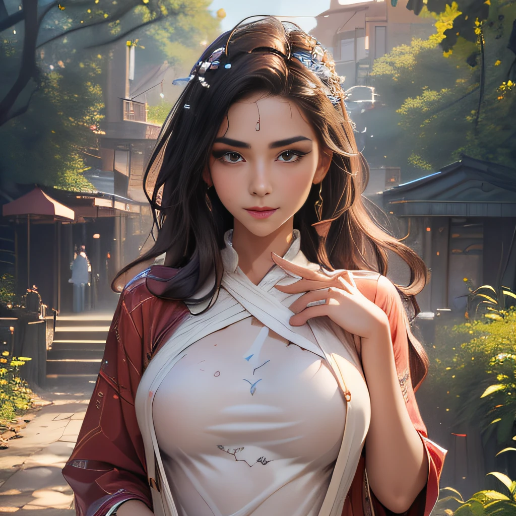 (Extremely detailed 8k wallpaper:2), (photo:2), (soigne Beautiful girl:2), (gives a lecture to friends:2), detailed (Face and eyes), (hyper realistic:1), (highly detailed:1), (epic realistic:1), rim light, (maximum details:1), cozy, (fullbody:1.3), (looking at viewer:2), (Woman's Attractive Qualities:2), (Attractive Woman:2), (Attractive:2), Smile, Intelligence, Empathy, Gracefulness, Sense of Style, Fitness, Grooming, Optimism, (Sensitivity:2), Sincerity, Romantic Gestures, Playfulness, Fashion Sense, (Sensuality:2), Charm, Modesty, Thoughtfulness, (Femininity:1), Flirtatiousness, Warmth, (Physical attractiveness:2), A beautiful smile, A love of life, strength and power, vulnerability, curiosity, wonder, love, (nature background:2), kawaii, waifu, Beautiful breasts, (attractive body:2), (Beautiful body:2), Beautiful pose, attractive pose, (Beautiful legs:1.0), (Beautiful clothes:1), (classic clothes:2), (elegant clothes:2), (European clothes:2), detailed clothes, (skirt:1), (blouse:1), (provocative pose)