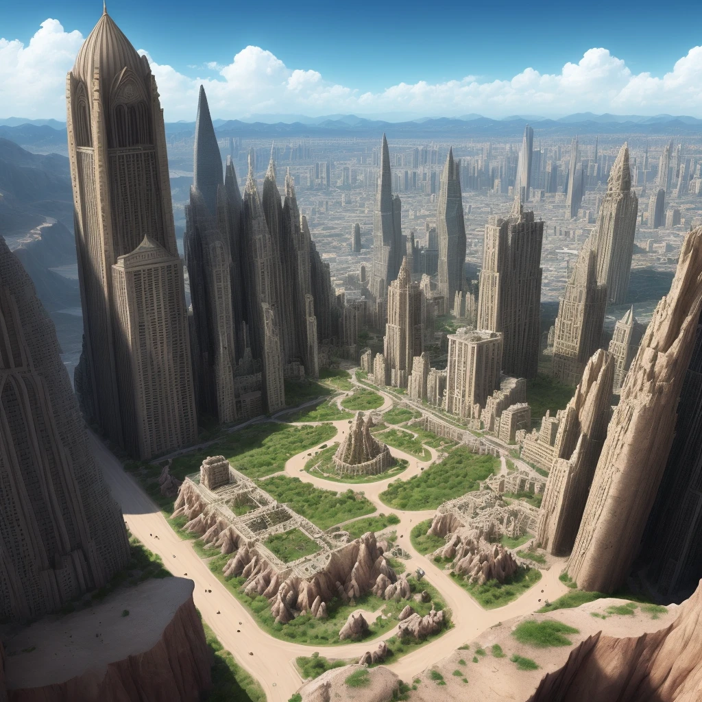 Make a city that has been fossilized after 10 millennia.