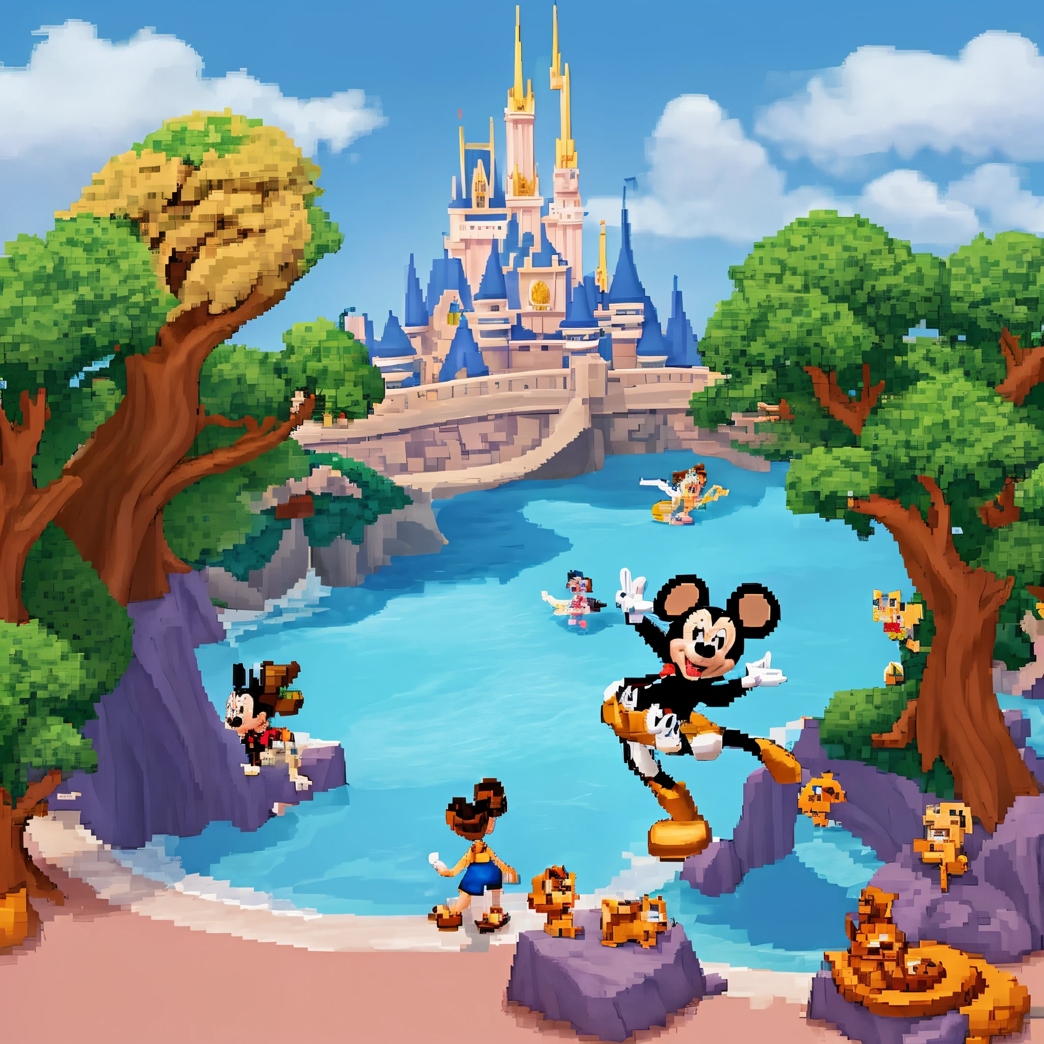 Modelo Disney pixel cartoon