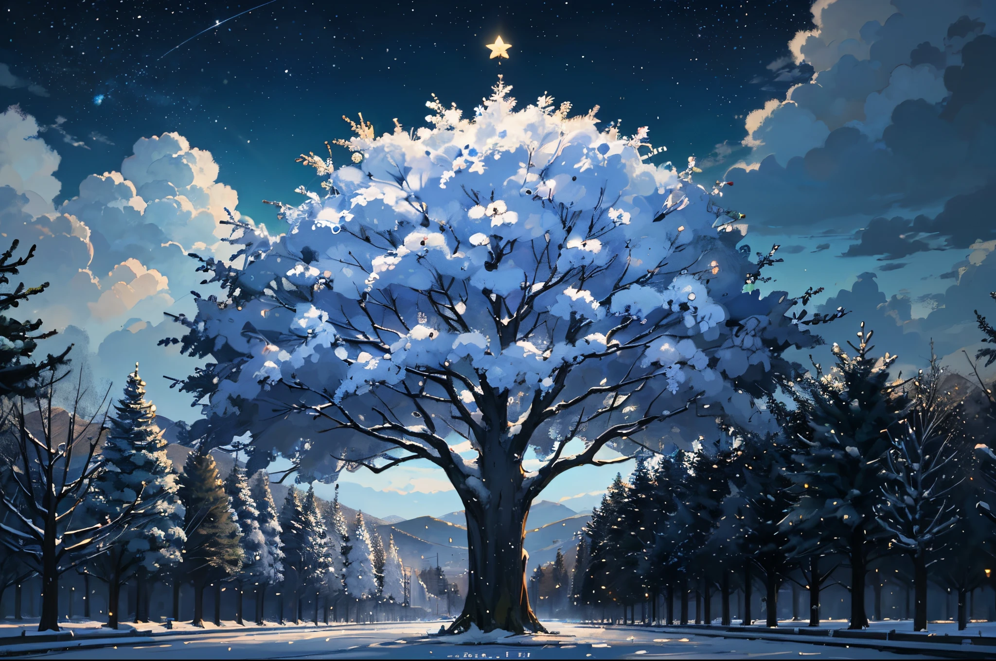 tree of life Christmas version, cartaz de natal, 8k, 16:9 - --auto --s2