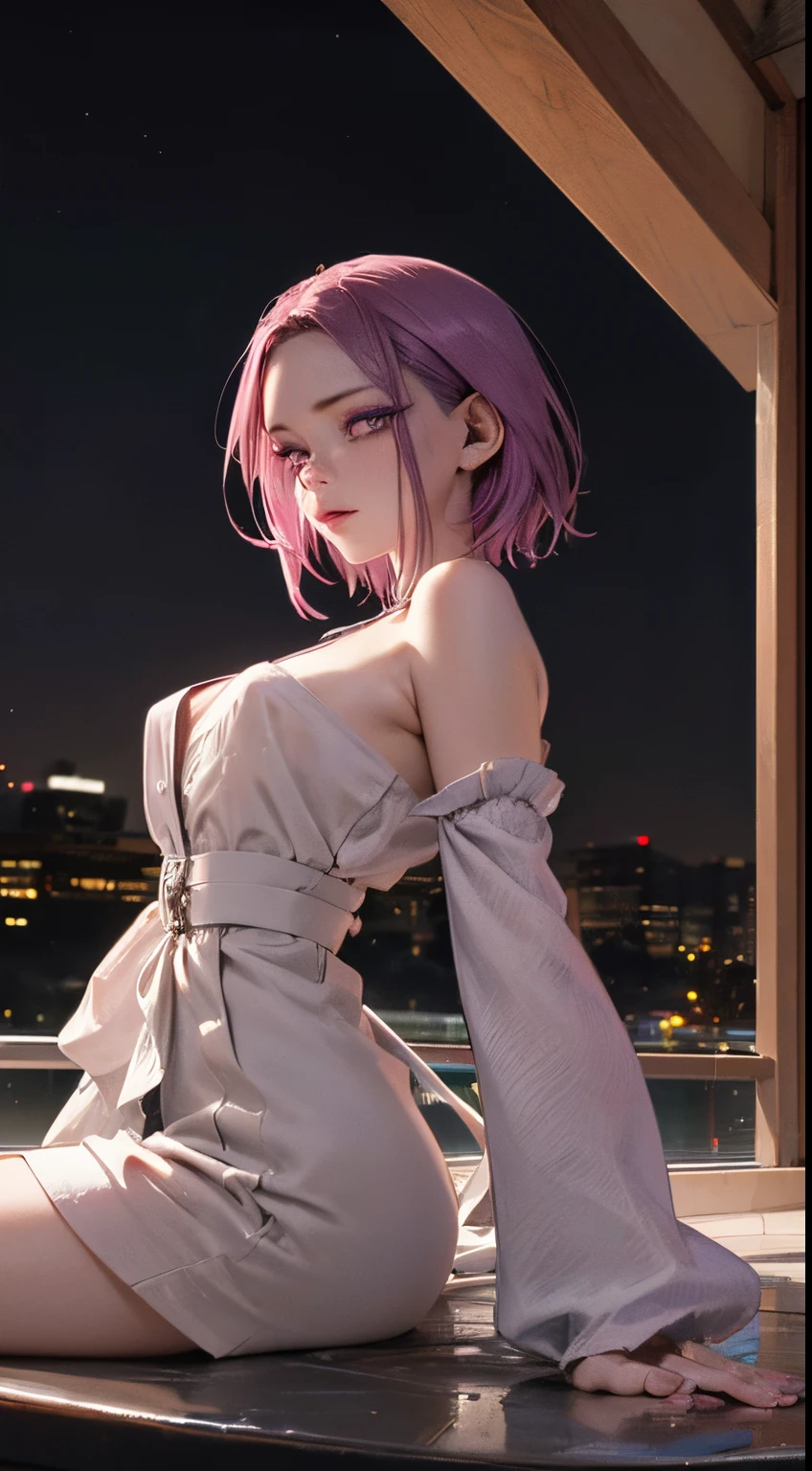 (Cinematic Digital Artwork: 1.3), High quality, masutepiece, of the highest quality, Super Detail, Illustration, [4K Digital Art]、 lndswgnr, (Sharp Focus: 1.5), (Moody lighting:1.2), depth of fields, Bokeh, 4K 、High resolution, ultra-detailliert, the Extremely Detailed CG Unity 8K Wallpapers, Realistic, Photorealsitic, Raw photo, beautifull detailed face, pale skin, realistic glistening skin, Detailed Cloth Texture, detailed hair texture, Perfect body, Beautiful face, acurate, Anatomically correct, Highly detailed face, Eye and skin texture, Natural neck length, (Beautiful eyes), (Beautiful hands), (Glossy skin:1.2), thin legs, Thin feet, Detailed people、A detailed face、细致背景、 


Dramatic makeup、makeup、Pinky Pink Lip Stick、eye make up、mascara、eye liner、eye shadow、Lilac contact lenses、Bewitching woman、Woman in a nightclub、In front of the fountain at night