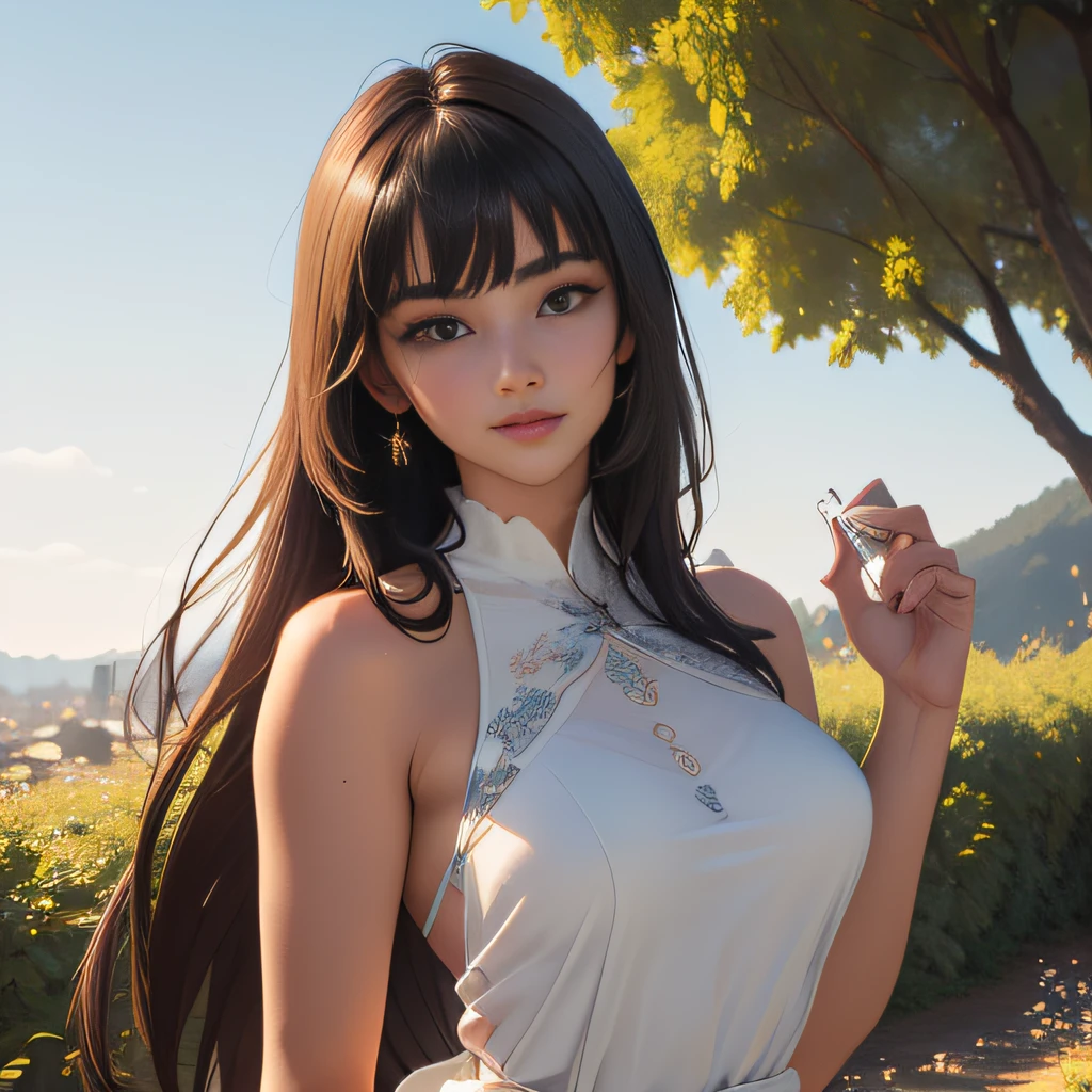 (Extremely detailed 8k wallpaper:2), (photo:2), (soigne Beautiful girl:2), (gives a lecture to friends:2), detailed (Face and eyes), (hyper realistic:1), (highly detailed:1), (epic realistic:1), rim light, (maximum details:1), cozy, (fullbody:1.3), (looking at viewer:2), (Woman's Attractive Qualities:2), (Attractive Woman:2), (Attractive:2), Smile, Intelligence, Empathy, Gracefulness, Sense of Style, Fitness, Grooming, Optimism, (Sensitivity:2), Sincerity, Romantic Gestures, Playfulness, Fashion Sense, (Sensuality:2), Charm, Modesty, Thoughtfulness, (Femininity:1), Flirtatiousness, Warmth, (Physical attractiveness:2), A beautiful smile, A love of life, strength and power, vulnerability, curiosity, wonder, love, (nature background:2), kawaii, waifu, Beautiful breasts, (attractive body:2), (Beautiful body:2), Beautiful pose, attractive pose, (Beautiful legs:1.0), (Beautiful clothes:1), (classic clothes:2), (elegant clothes:2), (European clothes:2), detailed clothes, (skirt:1), (blouse:1), (provocative pose)