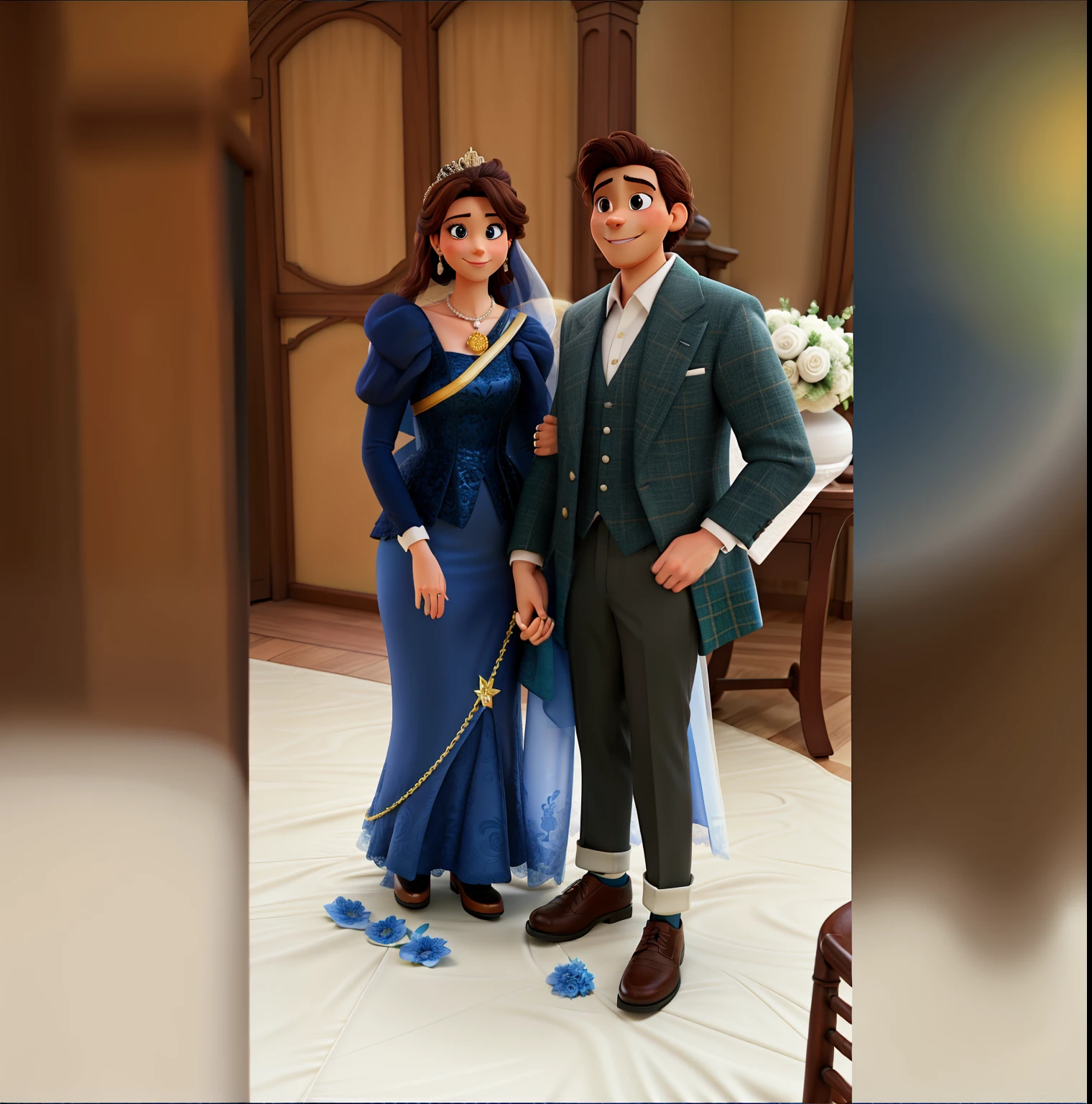 Disney couple characters wedding