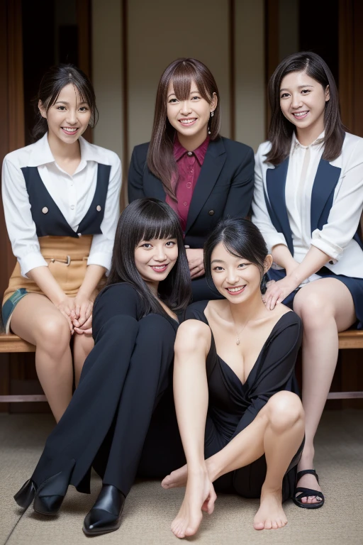 Raw photo、((((fullnude))))、((((nakeness))))、(((multiple girls))),((((6+girls)))),Women only、The same face、12 years old、(exhibitionist:1.4),((A dark-haired)),Longhaire、レズビアンデート中のかわいい女子a junior high school student10人、a smile、Bustling street,In the street、selfee、same person、a junior high school student