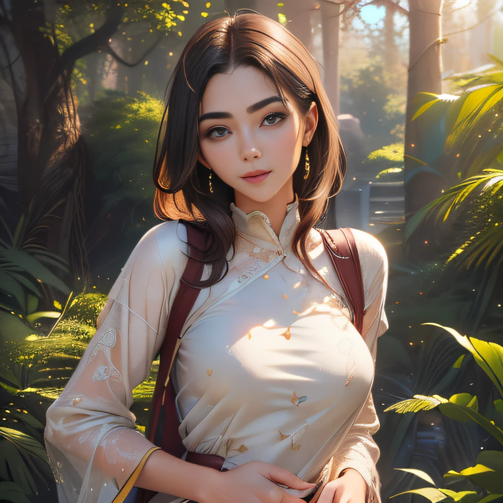 (Extremely detailed 8k wallpaper:2), (photo:2), (soigne Beautiful girl:2), (gives a lecture to friends:2), detailed (Face and eyes), (hyper realistic:1), (highly detailed:1), (epic realistic:1), rim light, (maximum details:1), cozy, (fullbody:1.3), (looking at viewer:2), (Woman's Attractive Qualities:2), (Attractive Woman:2), (Attractive:2), Smile, Intelligence, Empathy, Gracefulness, Sense of Style, Fitness, Grooming, Optimism, (Sensitivity:2), Sincerity, Romantic Gestures, Playfulness, Fashion Sense, (Sensuality:2), Charm, Modesty, Thoughtfulness, (Femininity:1), Flirtatiousness, Warmth, (Physical attractiveness:2), A beautiful smile, A love of life, strength and power, vulnerability, curiosity, wonder, love, (nature background:2), kawaii, waifu, Beautiful breasts, (attractive body:2), (Beautiful body:2), Beautiful pose, attractive pose, (Beautiful legs:1.0), (Beautiful clothes:1), (classic clothes:2), (elegant clothes:2), (European clothes:2), detailed clothes, (skirt:1), (blouse:1), (provocative pose)