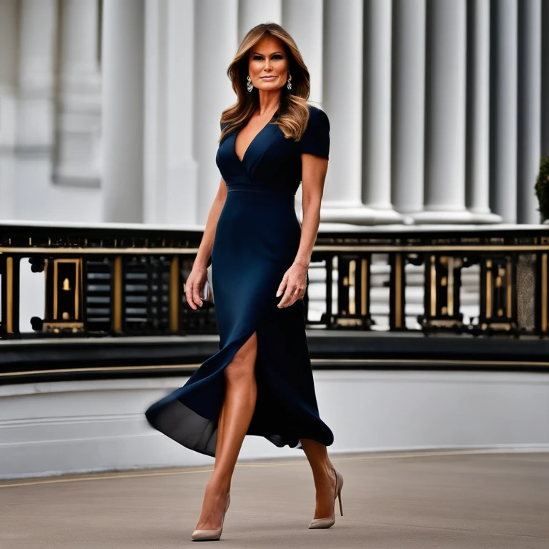 Melania Trump, known for her time as the First Lady of the United States, carries an air of refined elegance, a reflection of her past as a professional model. Her tall, slender figure and fashion-forward style choices often captured attention during public appearances. Her modeling background was evident in her poised and graceful demeanor, often seen in meticulously chosen designer outfits that highlighted her statuesque presence.,original,Melania Trump, known for her time as the First Lady of the United States, carries an air of refined elegance, a reflection of her past as a professional model. Her tall, slender figure and fashion-forward style choices often captured attention during public appearances. Her modeling background was evident in her poised and graceful demeanor, often seen in meticulously chosen designer outfits that highlighted her statuesque presence.,face,photo