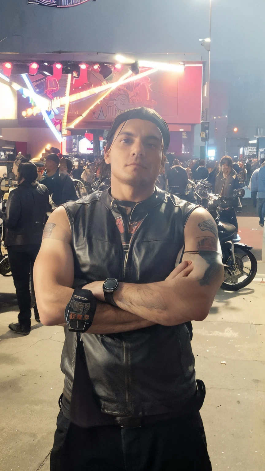 Motociclista bad boy harley davidson