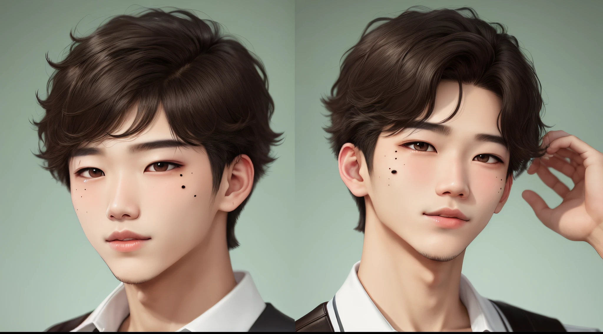 Boy with not-so-high hair and mole on his face
