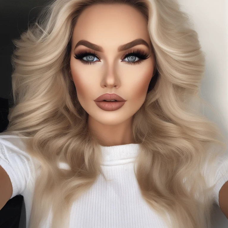 Blonde, white, fake boobs. Fillers and other cosmetic surgeries. Dresses in too small clothes and has loads of makeup. ,original,Blonde, white, fake boobs. Fillers and other cosmetic surgeries. Dresses in too small clothes and has loads of makeup. ,face,photo