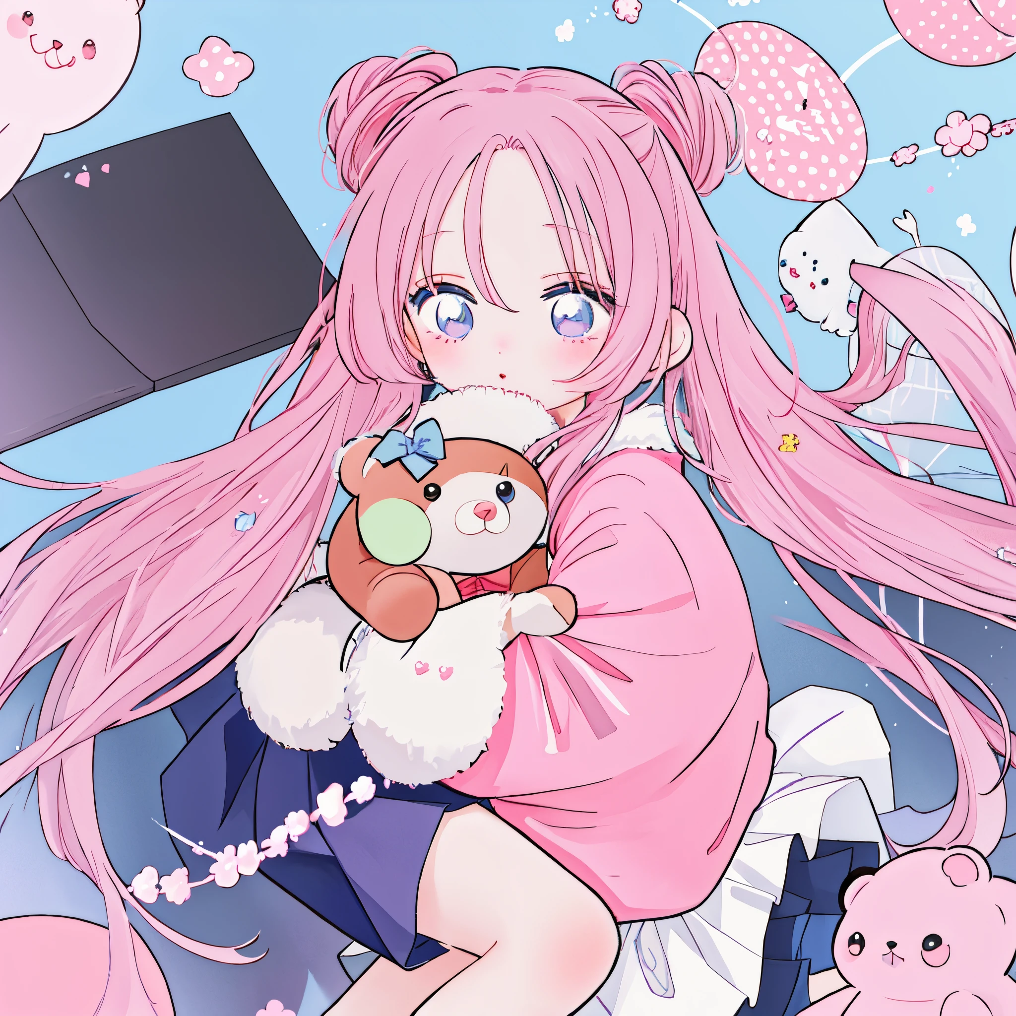 (best quality, masterpiece, highres), Long-haired anime girl holding teddy bear in her arms, Cute anime girl, Anime Girl with Long Hair, Cute Anime, Anime visuals of cute girls, Beautiful anime girl, an anime girl, young anime girl, soft anime illustration, Anime Girl, cute anime style, portrait of cute anime girlbabes, pretty anime girl, (Anime Girl), cute kawaii girl