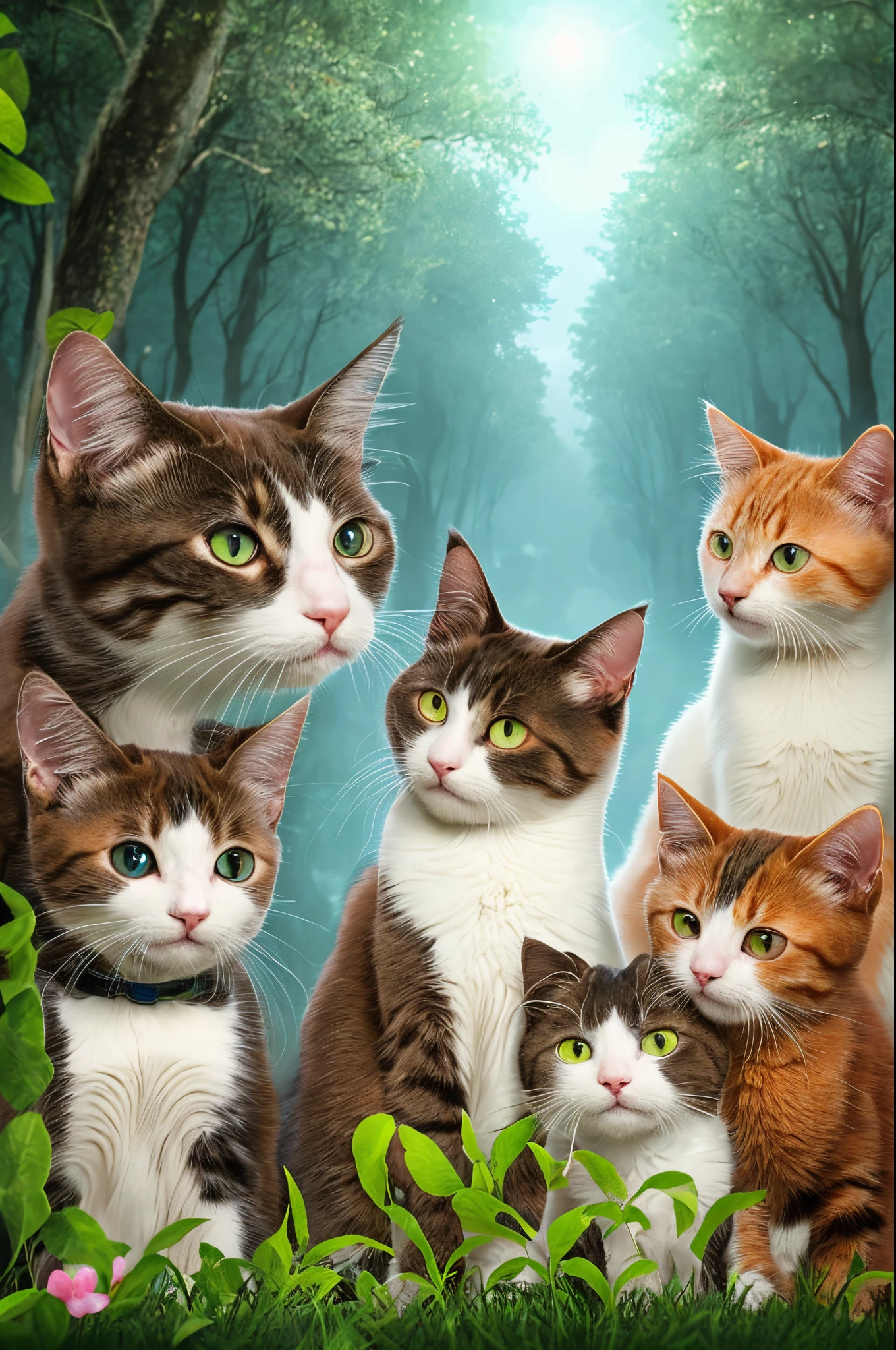 Cats' Mysterious Friends Story Outline of Cats' Mysterious Friends:
1. **the day of the beginning**: cats living in a small town、I'm living my daily life。one day、A mysterious light shines into the town。
2. **The beginning of a mysterious adventure**: Cats are guided by the light、Embark on an adventure across forests and rivers。Along the way, you'll meet new friends and mysterious animals.。
3. **friendship and cooperation**: cats encounter difficult situations、Helping each other、Friendships sprout。while solving problems together、Your bond will deepen。
4. **Mysterious gift**: Cats at the end of their adventure、Find a mysterious gift。It gives them something meaningful to their town and their friends.。
5. **Return and gratitude**: cats return from adventure、I will share the mysterious adventures I encountered with my friends in town.。through gifts、Everyone feels happy。