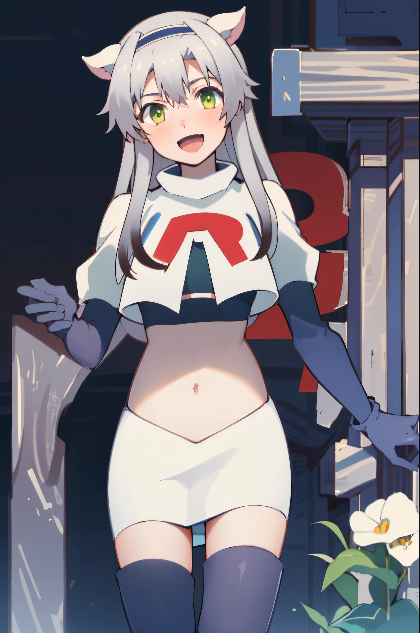 Masterpiece, High quality, High quality of art, anime lineart, 1girl,white hair, black eyes, white eyebrow, red eyeshadow, Tall, big hips, big chest, very blush, white hearts in eyes, in future base, looking at viewer, smile, white skin, naked, fluffy white pussy, big nipples, hairy pussy, In the database of the future somewhere in Antarctica, white hairy pussy
